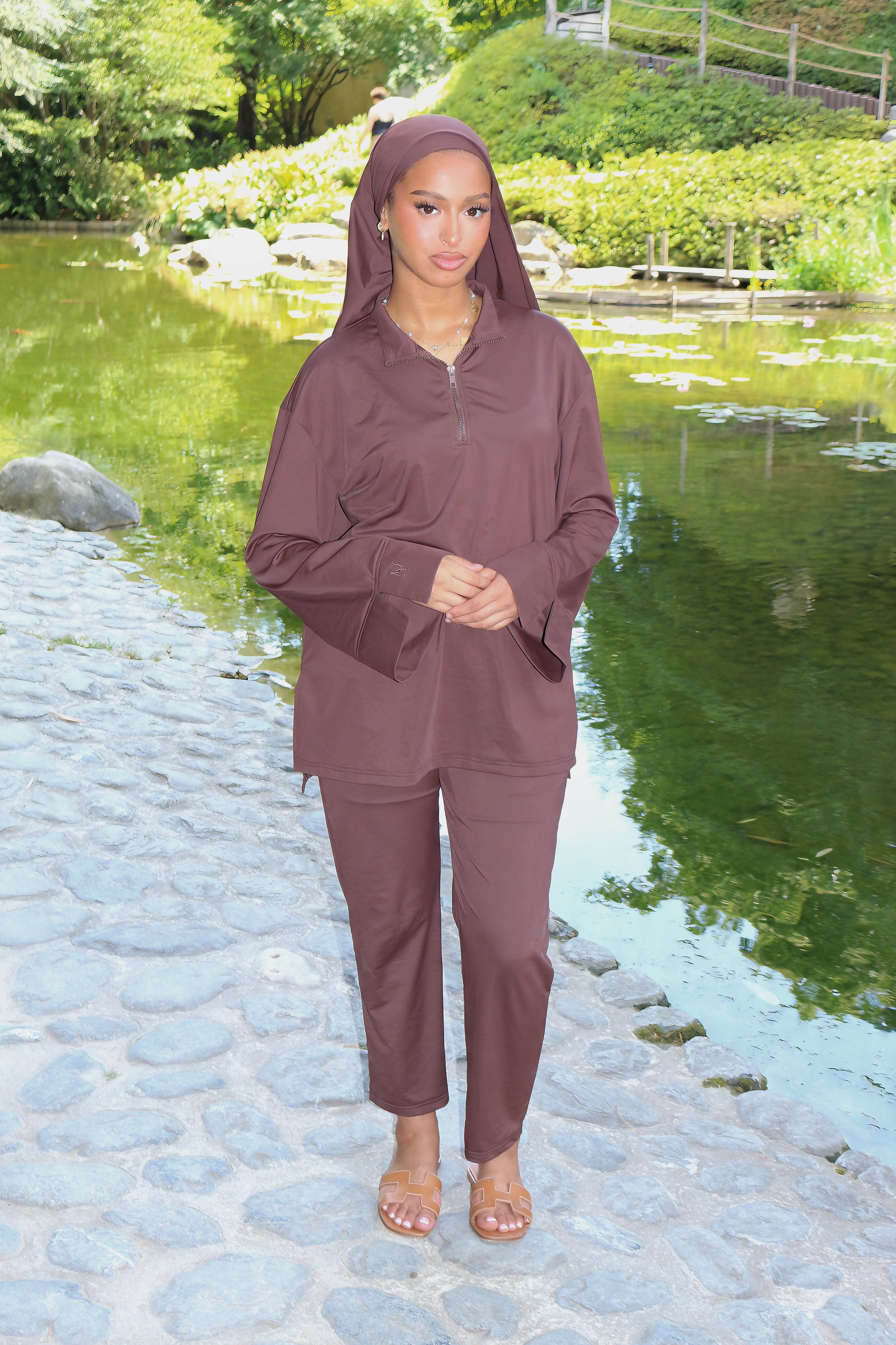 BURKINI 3 PIÈCES MARRON (PRÉCOMMANDE SOUS 7 JOURS)