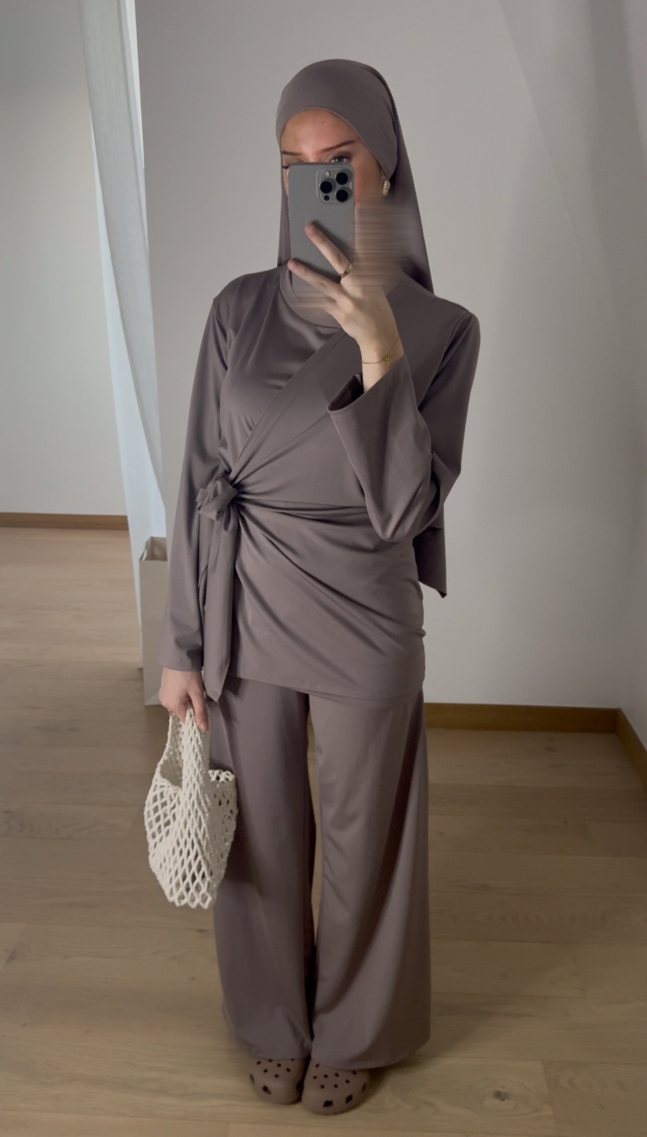 Burkini 3 pièces Noués Taupe