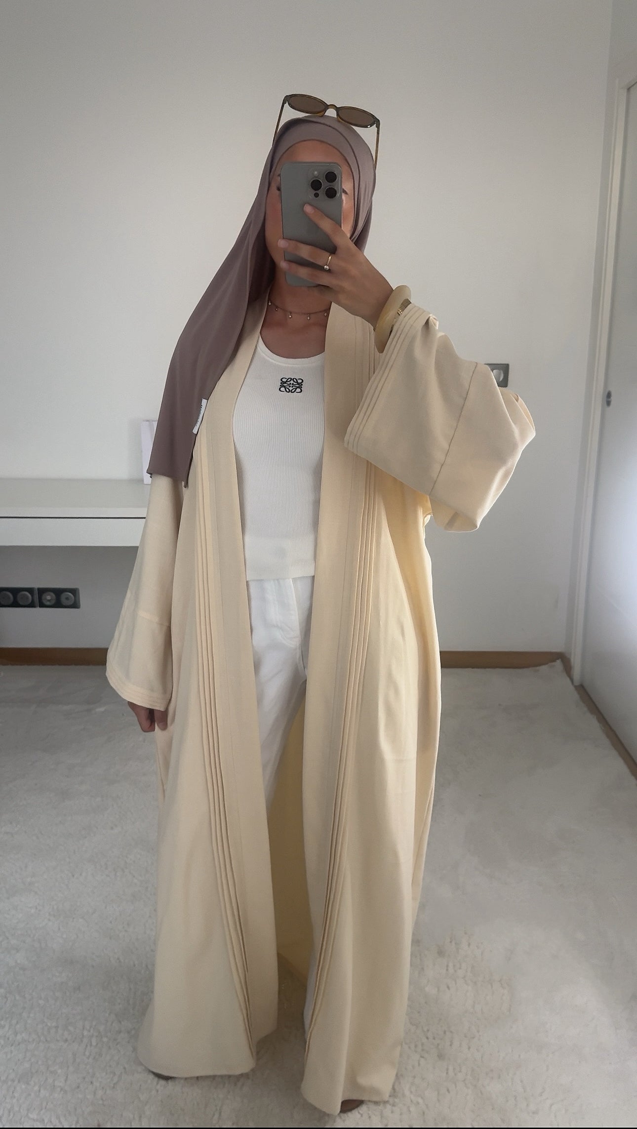 KIMONO EFFET LIN BEIGE