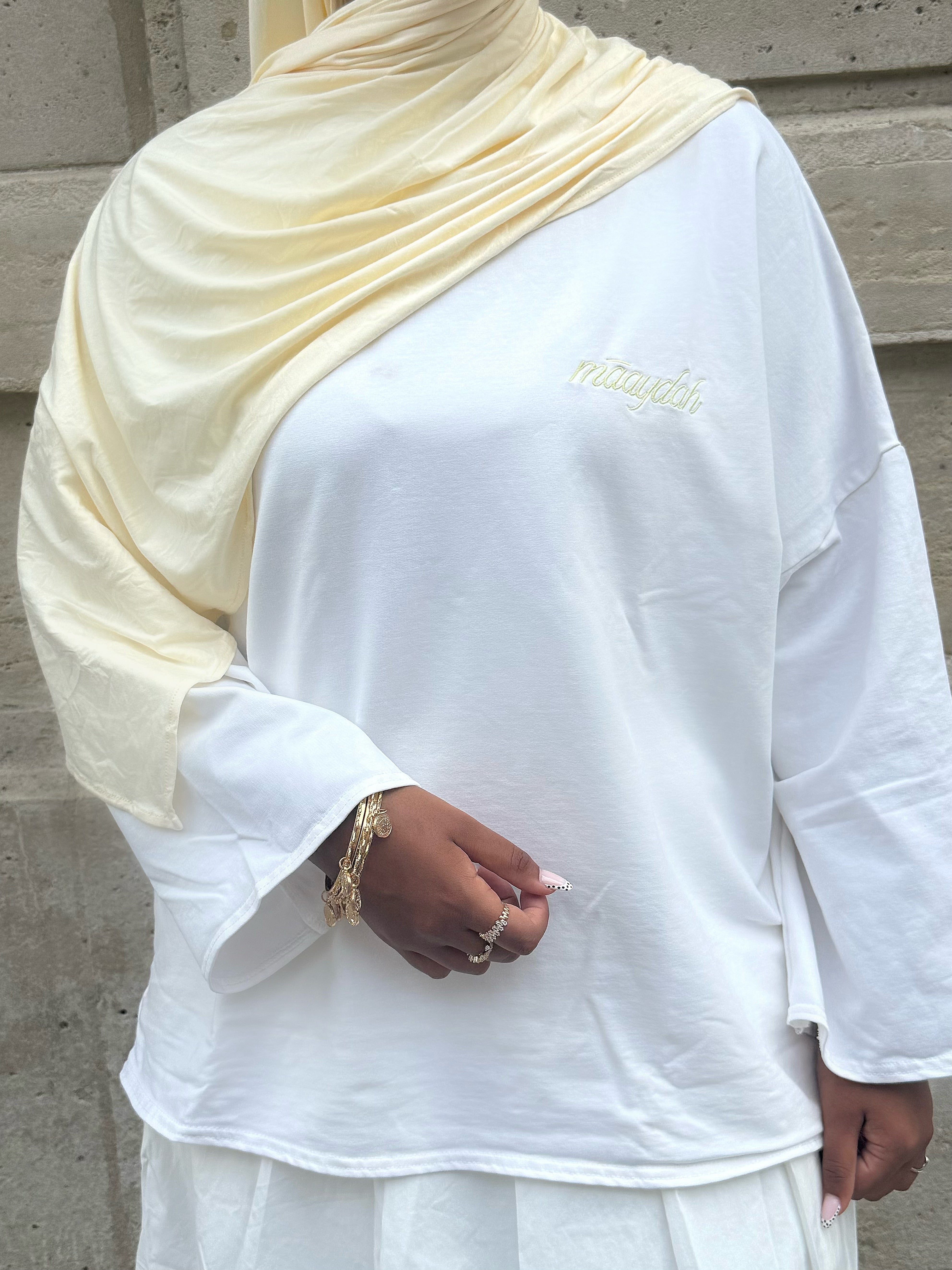 T-SHIRT SIGNATURE BLANC LOGO JAUNE