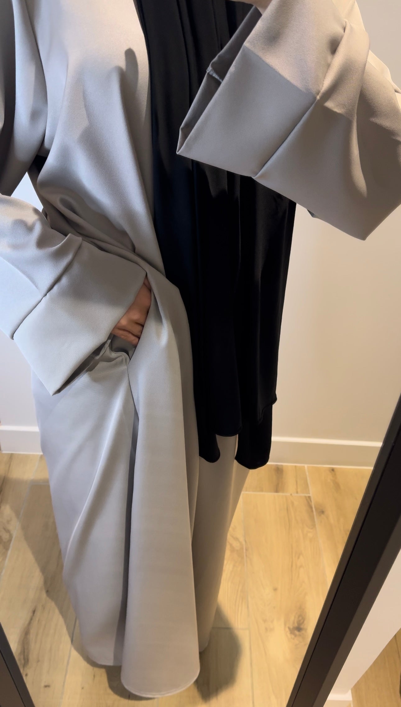 Abaya Poche Grise