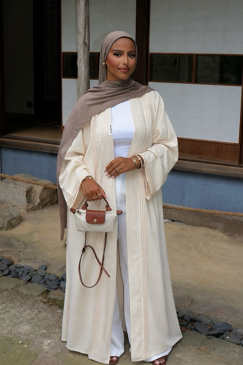 KIMONO EFFET LIN BEIGE