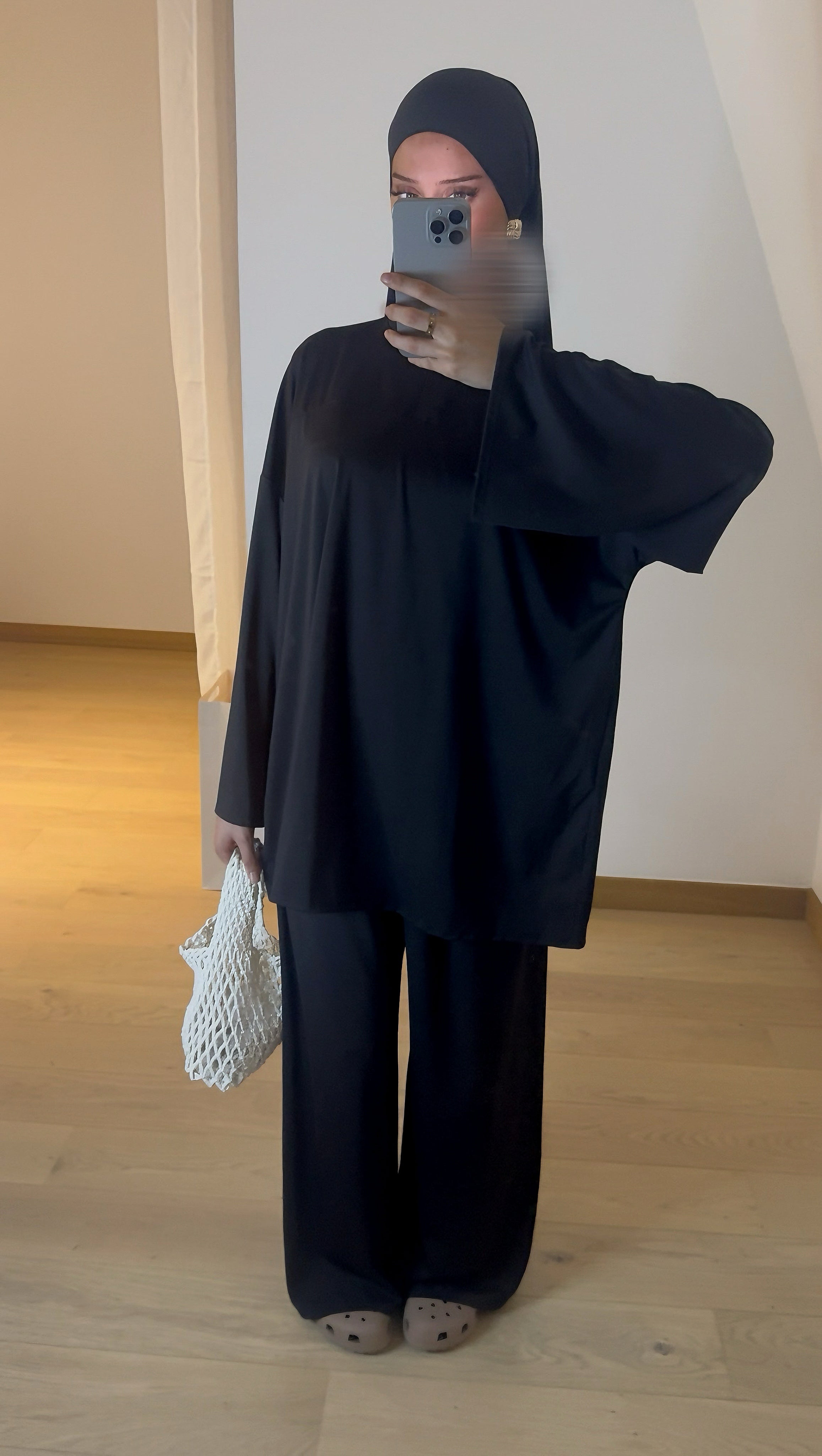 Burkini 3 pièces Zip Col Noir