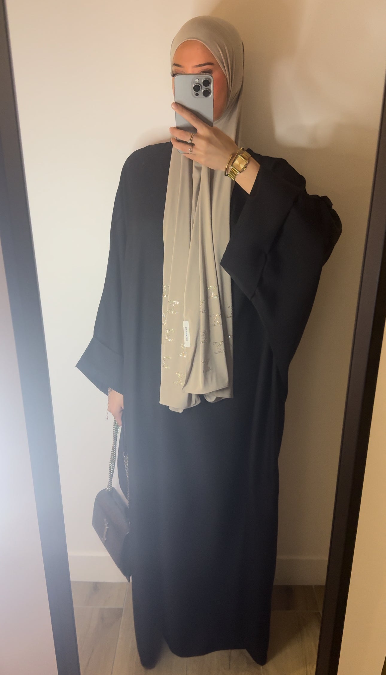 Abaya Effet Lin Noire