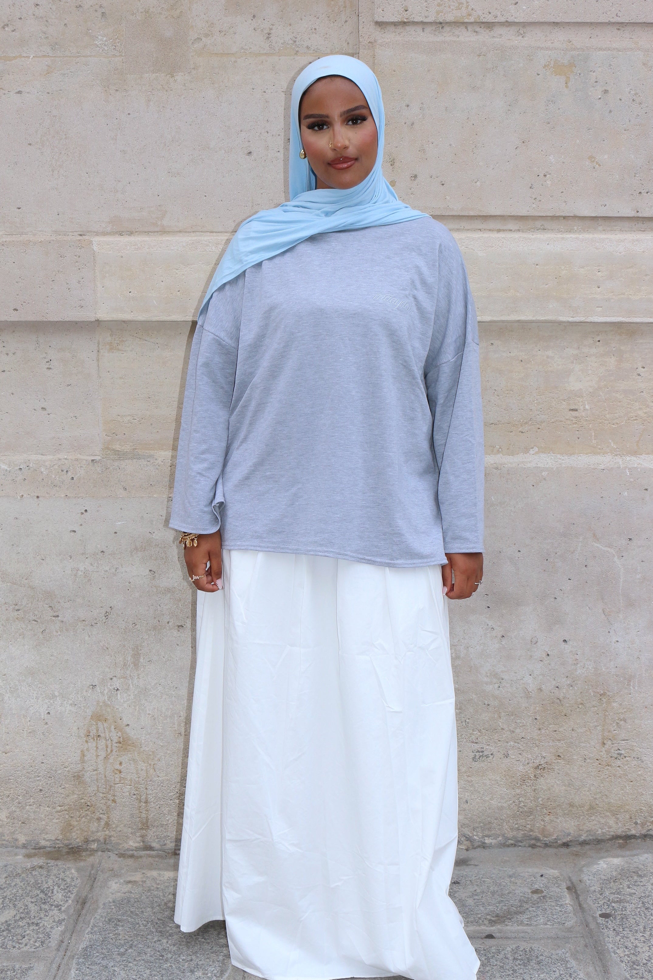 T-SHIRT SIGNATURE GRIS CHINÉ