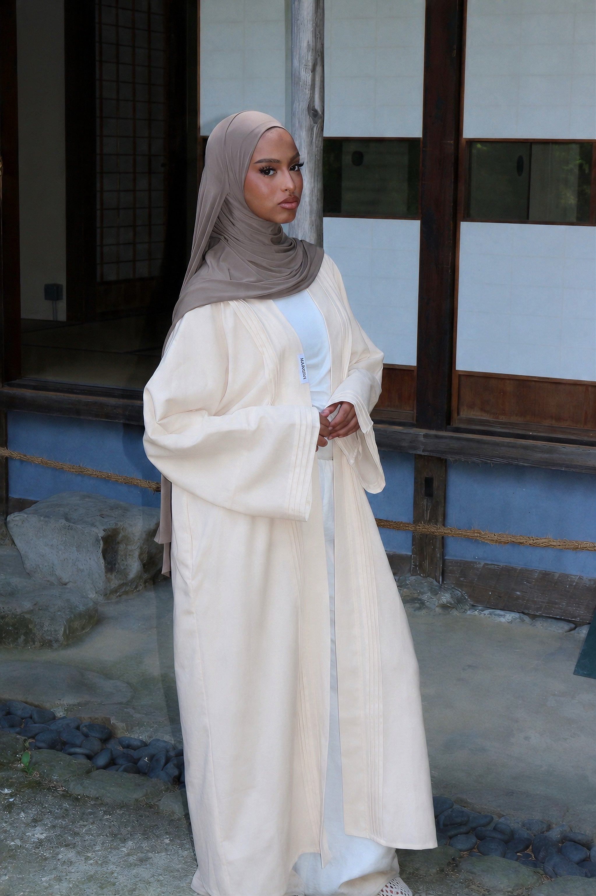 KIMONO EFFET LIN BEIGE