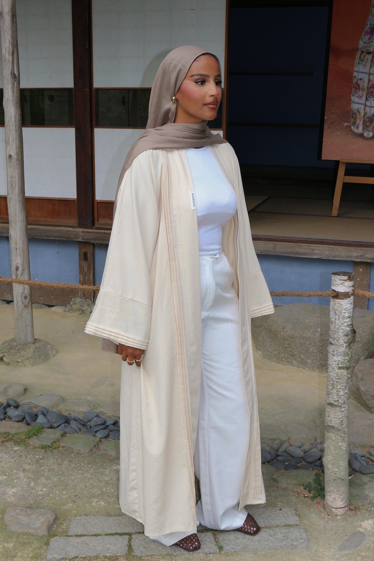 KIMONO EFFET LIN BEIGE