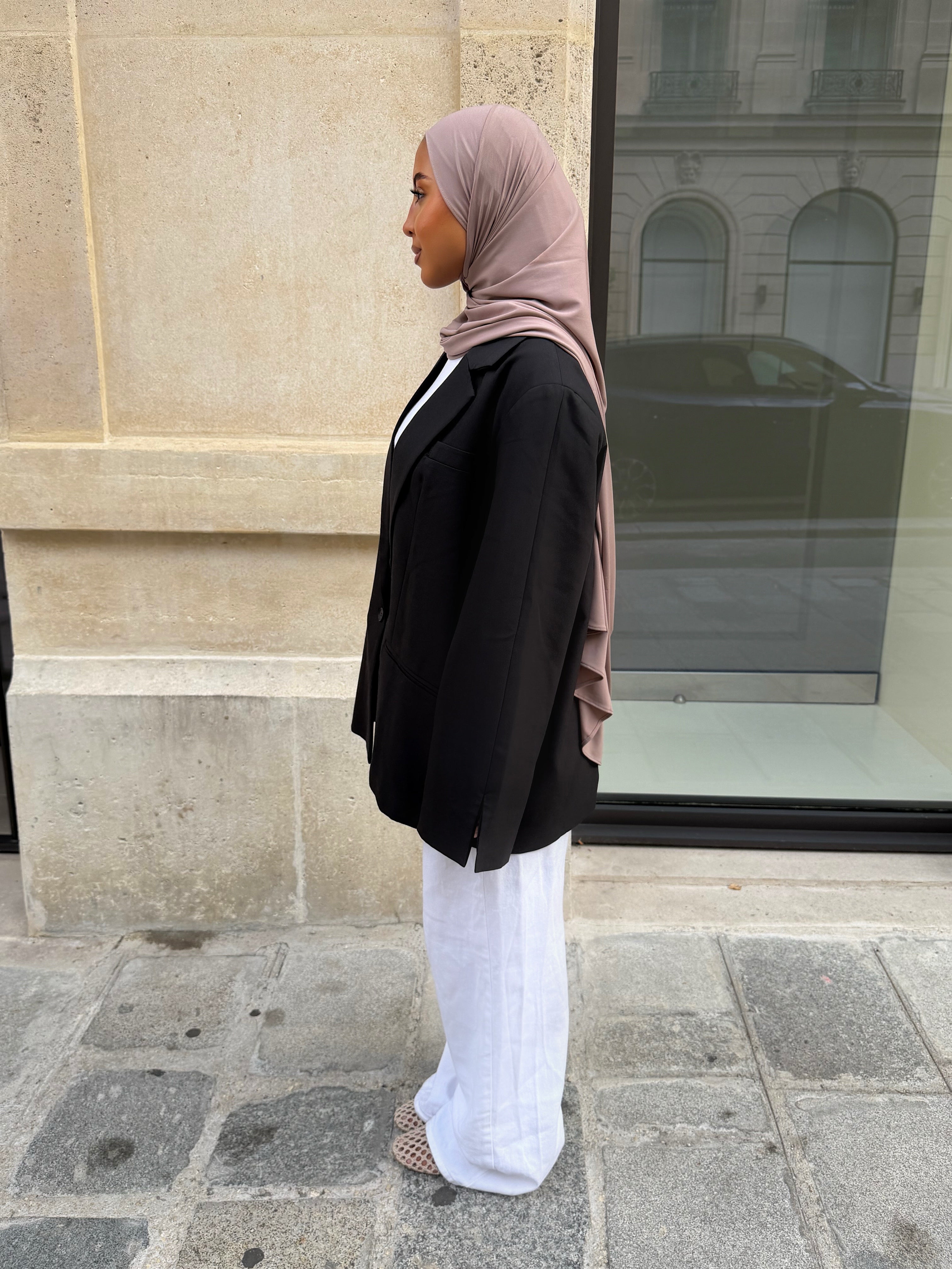 BLAZER DOS CROISÉ NOIR (PRÉCOMMANDE SOUS 10 JOURS)