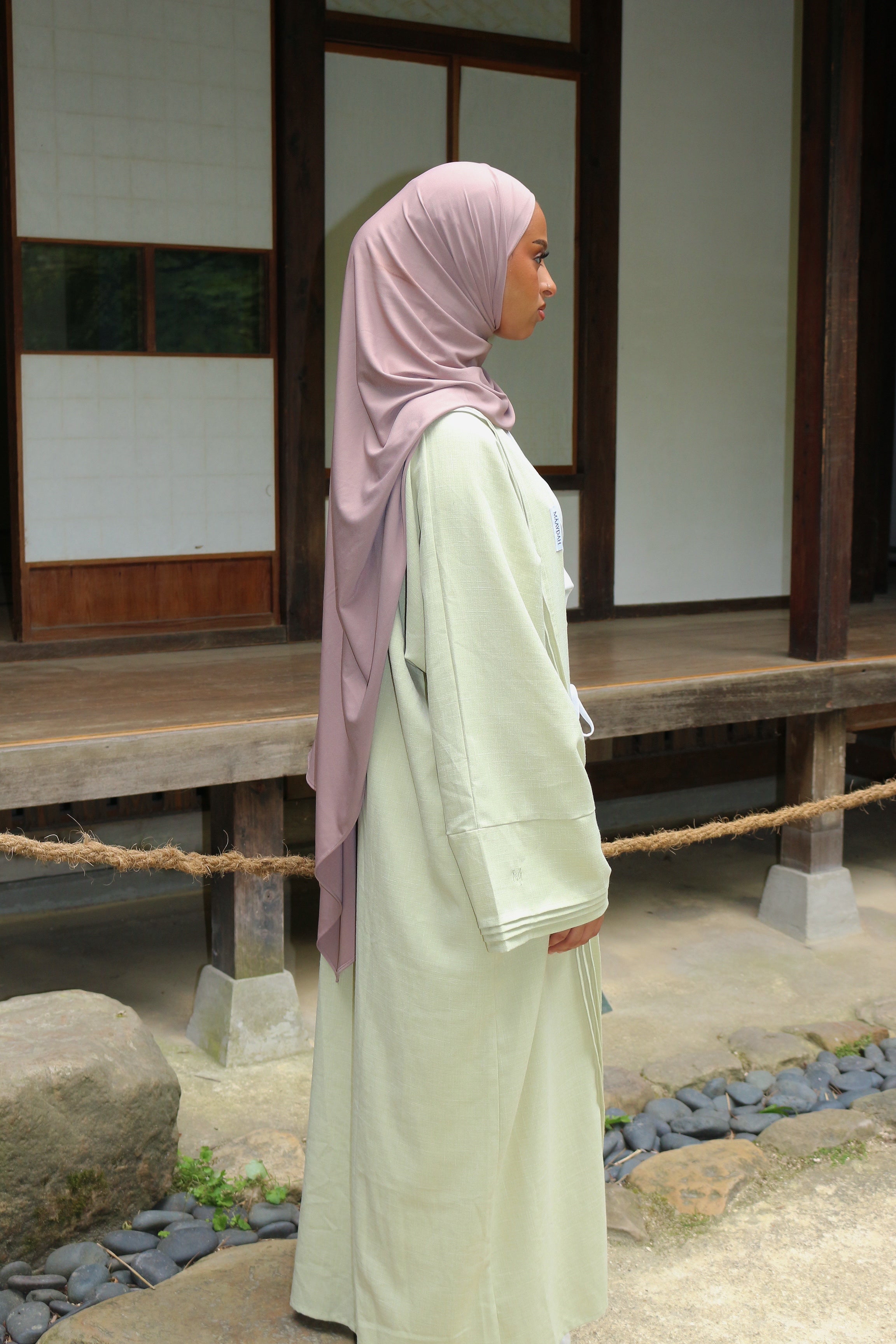 KIMONO EFFET LIN VERT D’EAU