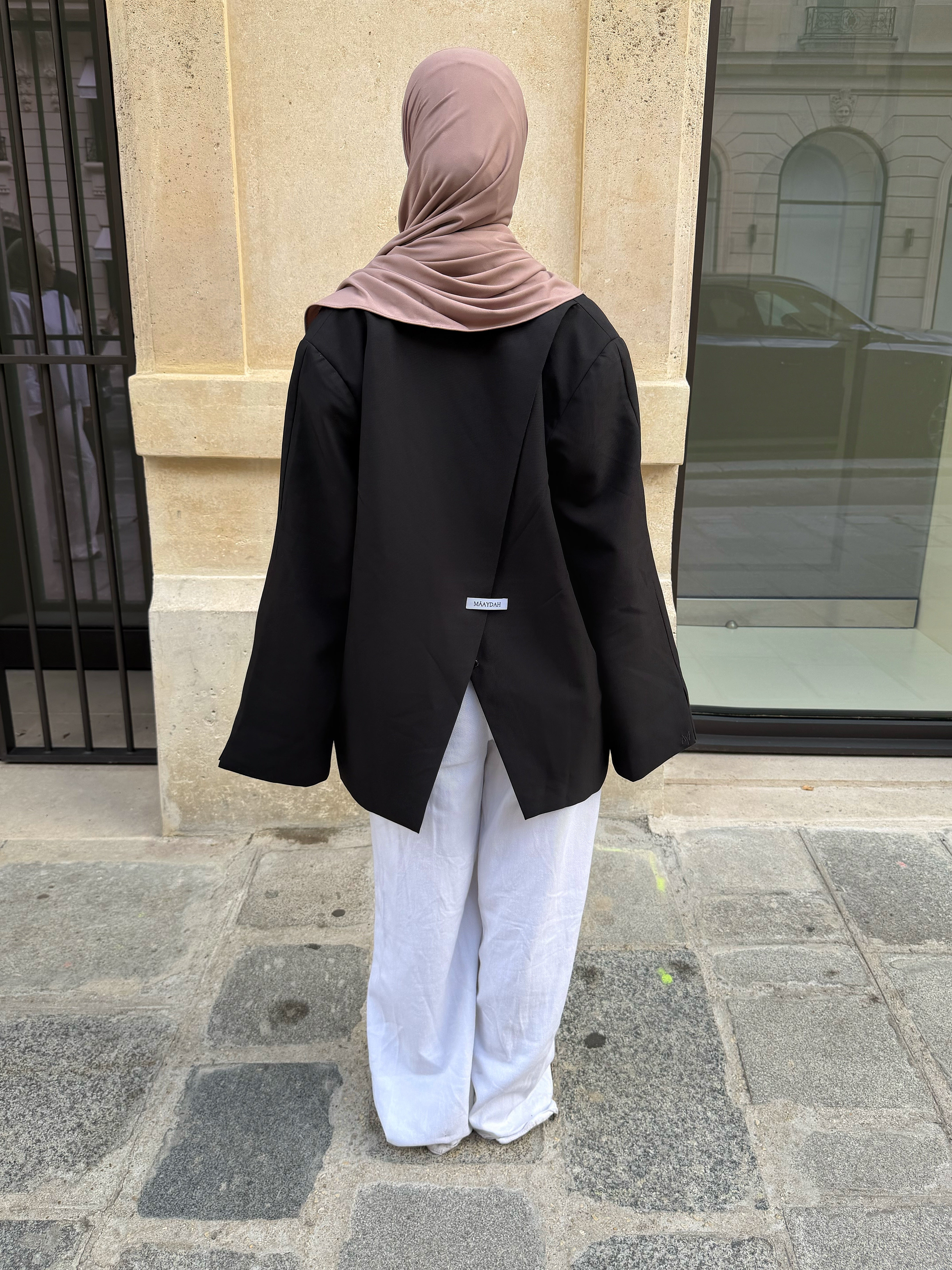 BLAZER DOS CROISÉ NOIR (PRÉCOMMANDE SOUS 10 JOURS)