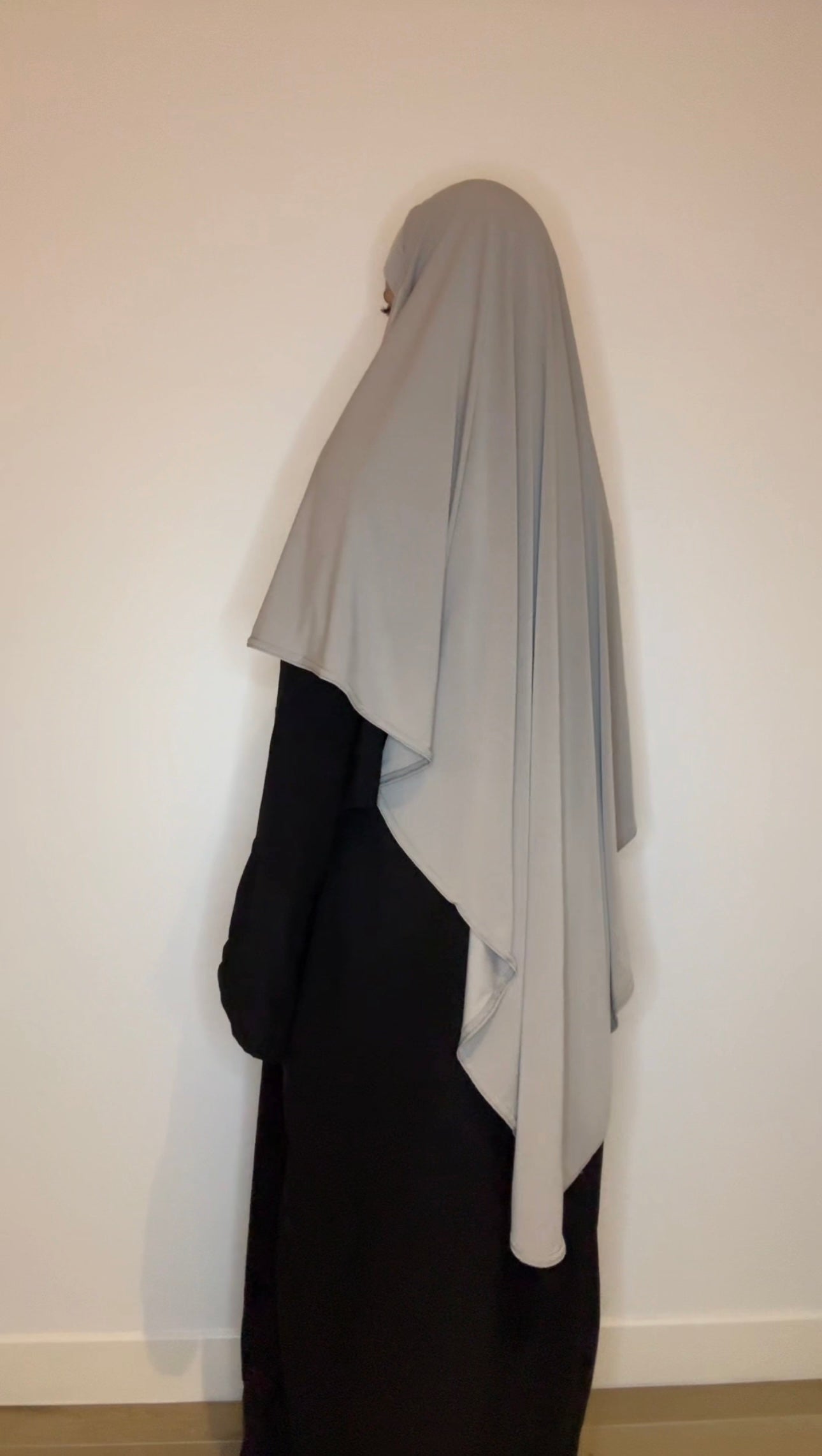 Khimar Maxi Long Jersey Premium Taupe Clair