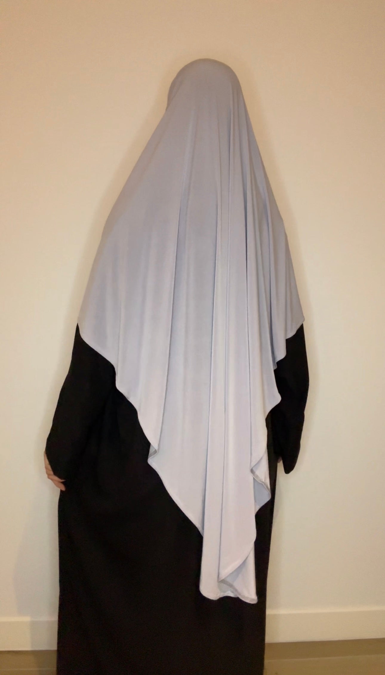 Khimar Maxi Long Jersey Premium Gris Clair