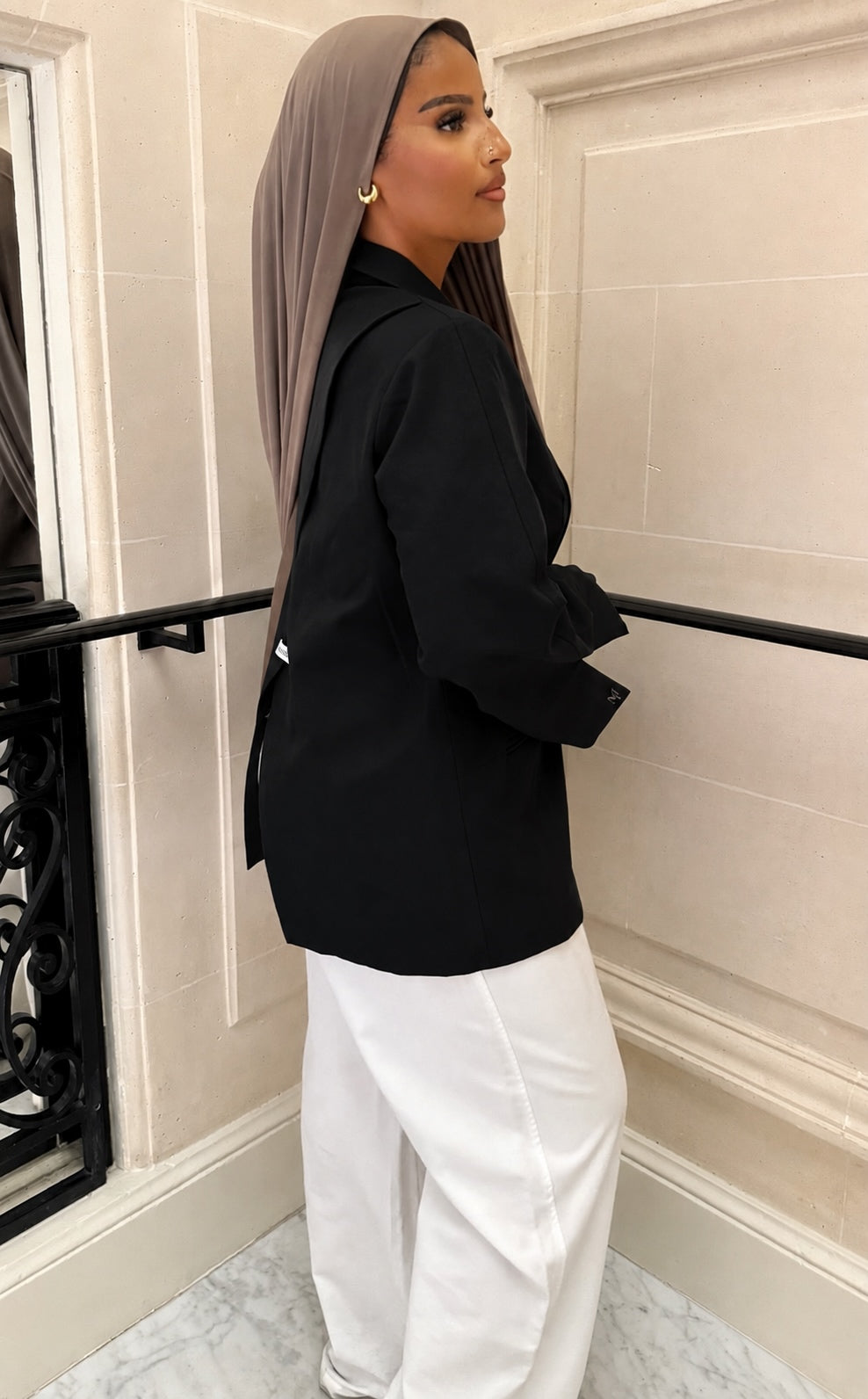 BLAZER DOS CROISÉ NOIR (PRÉCOMMANDE SOUS 10 JOURS)