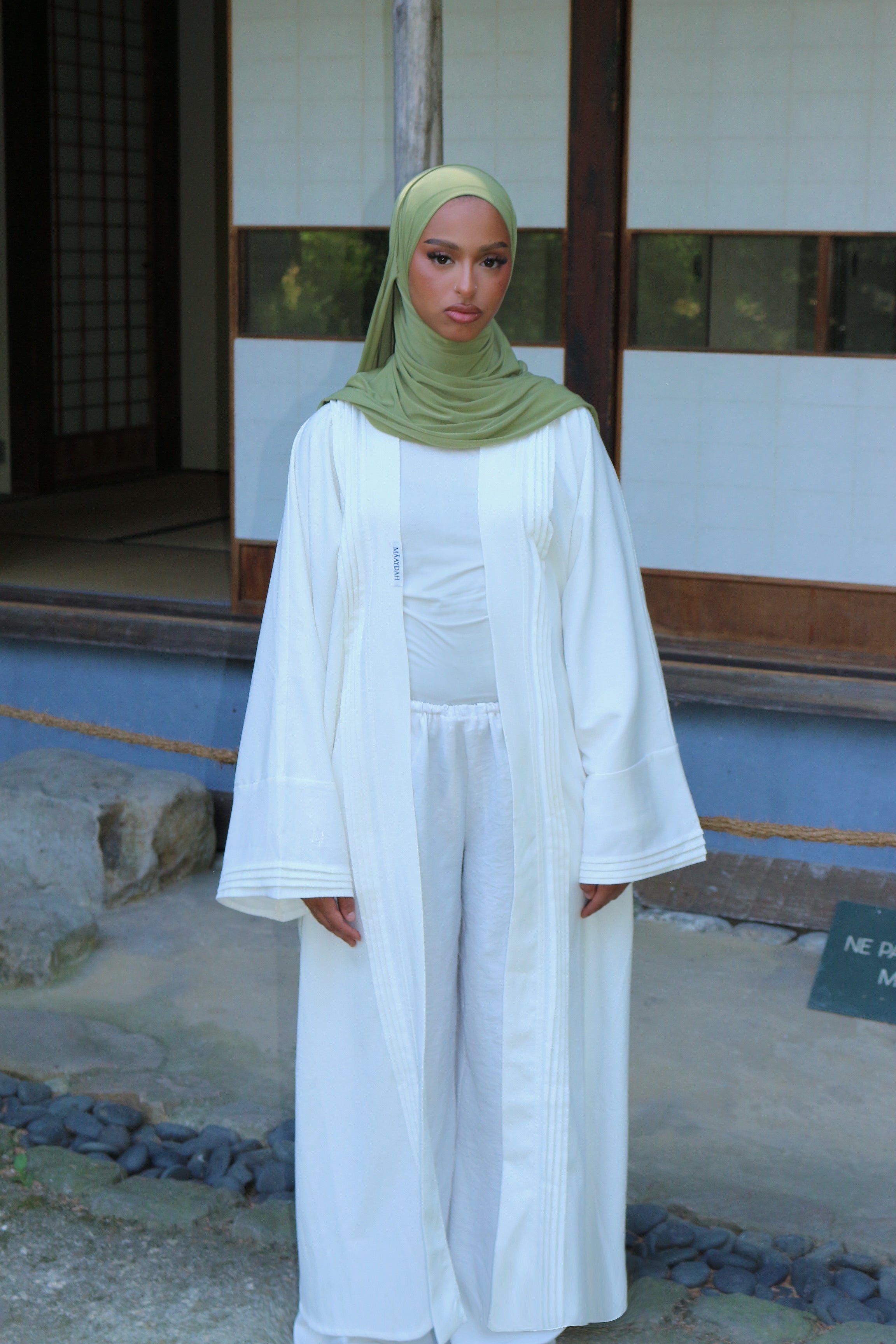 KIMONO EFFET LIN BLANC