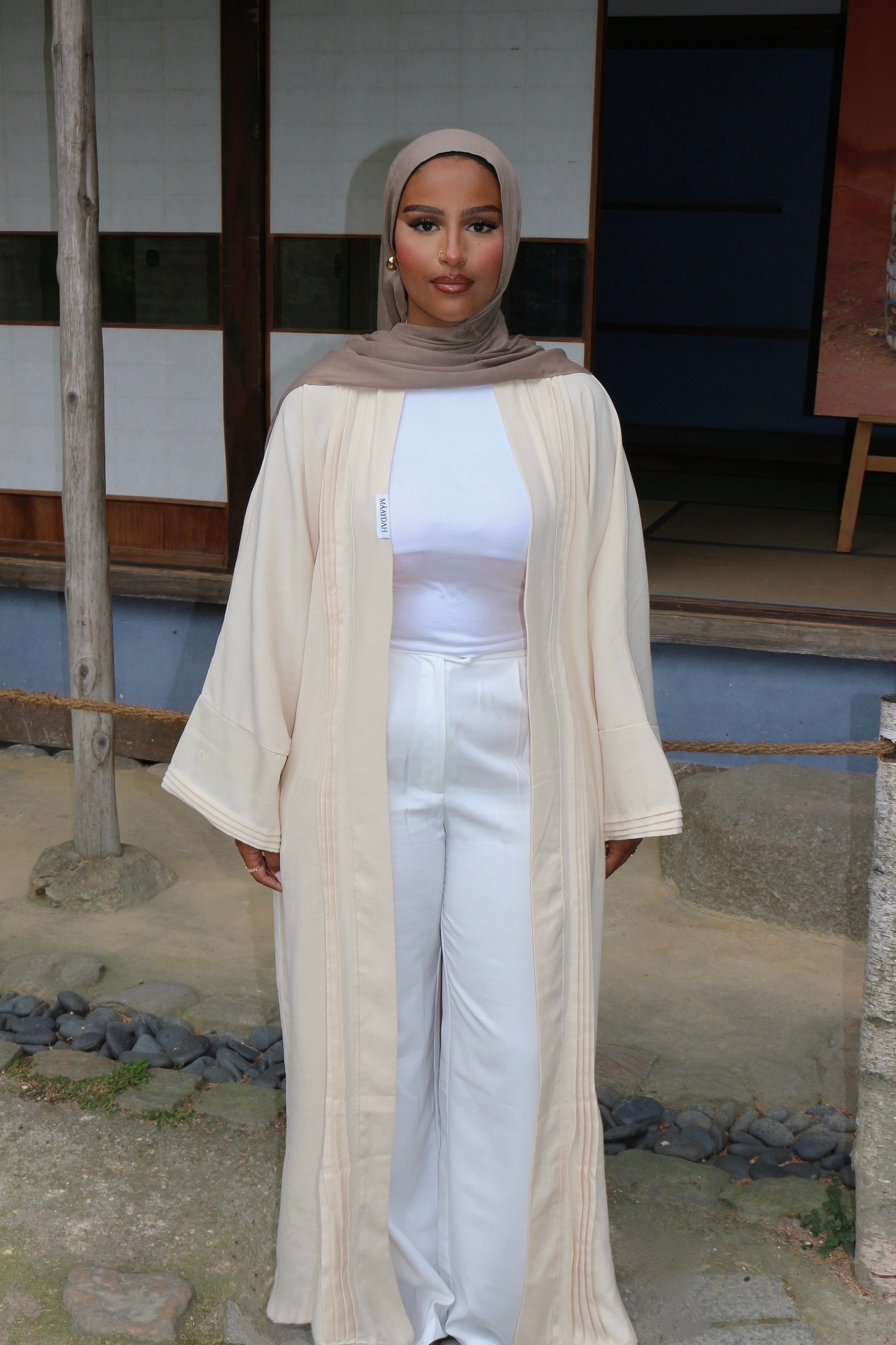 KIMONO EFFET LIN BEIGE