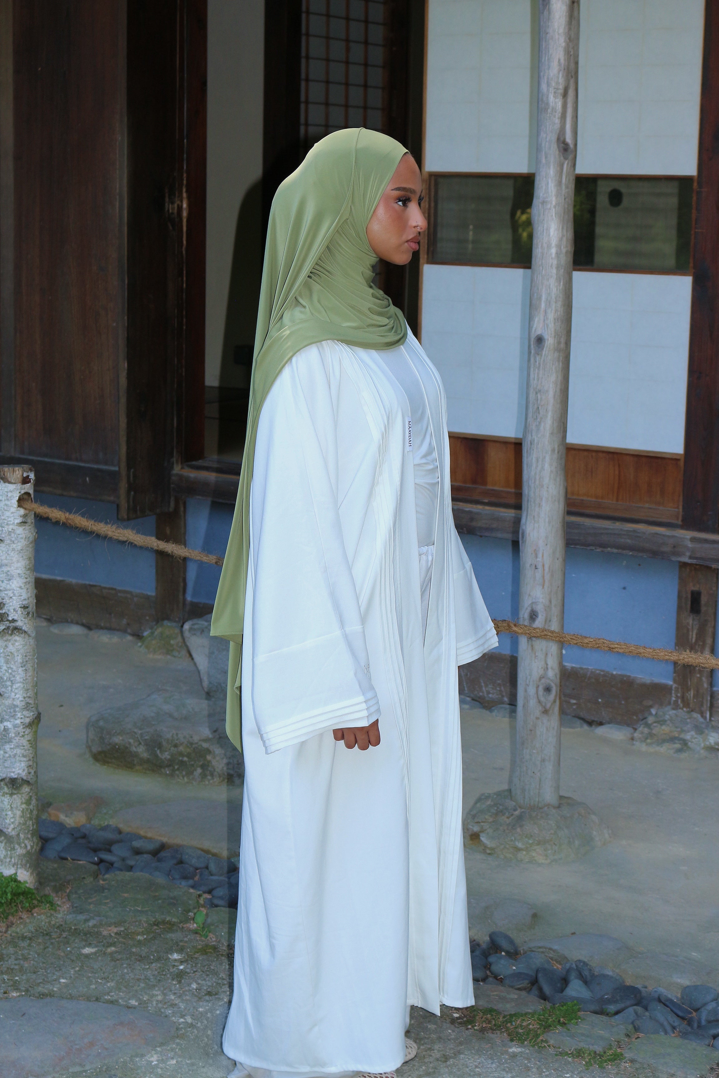 KIMONO EFFET LIN BLANC