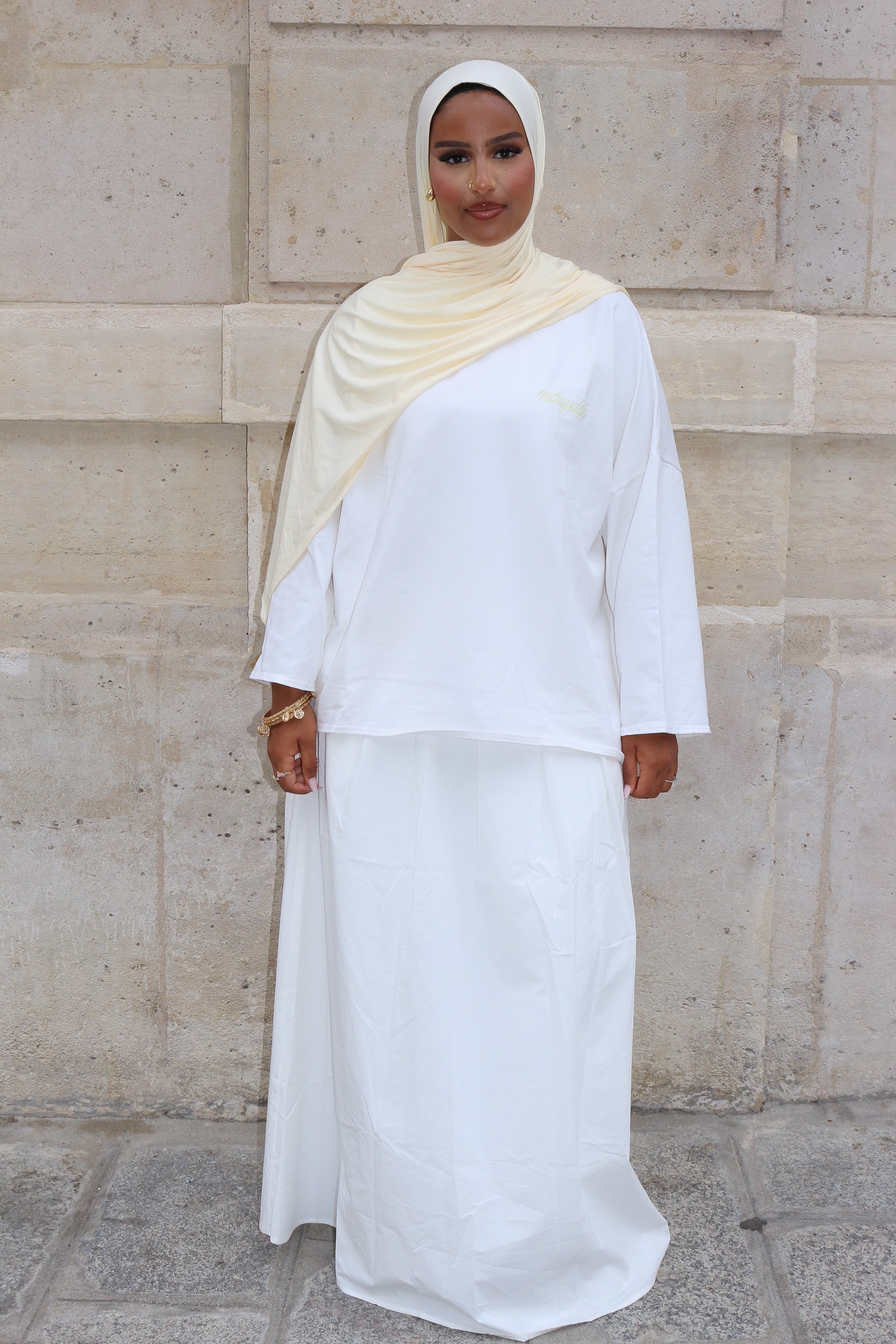 T-SHIRT SIGNATURE BLANC LOGO JAUNE