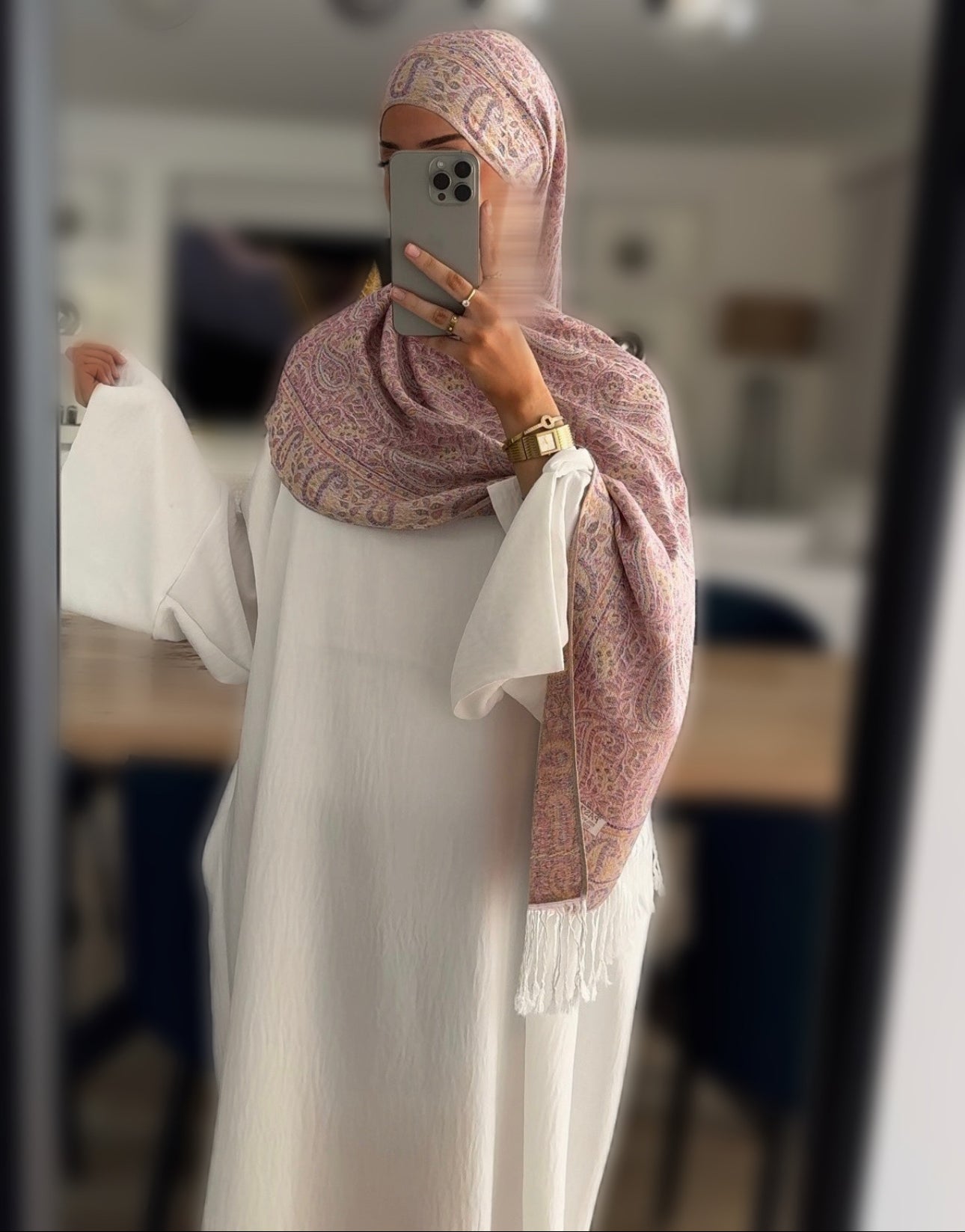 Pashmina Rose-Blanc