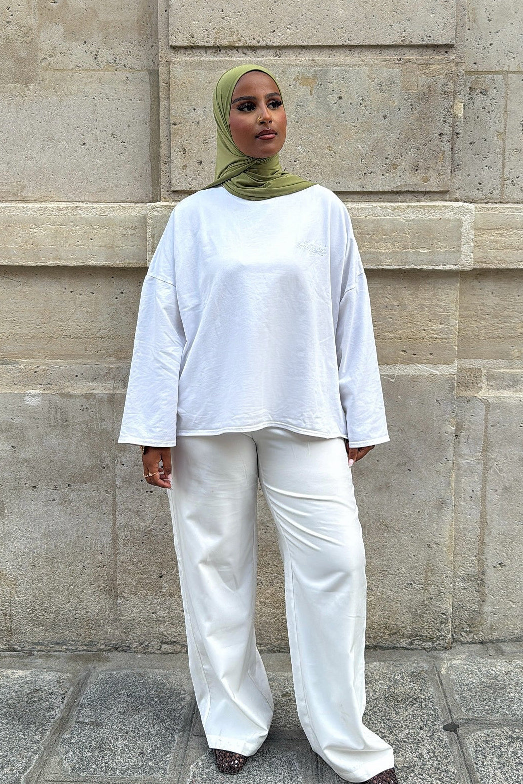 T-SHIRT SIGNATURE BLANC LOGO BLANC