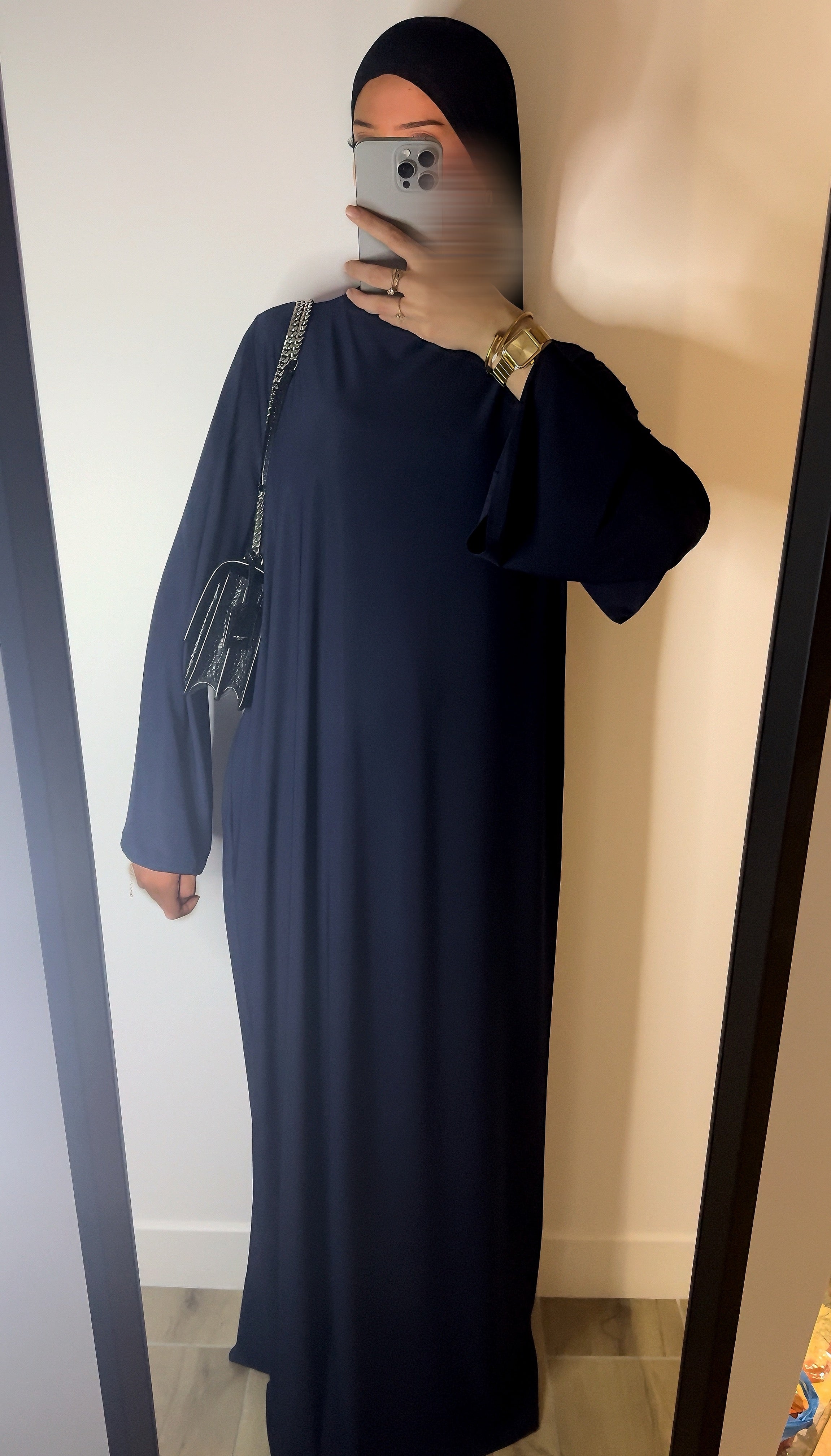 Abaya Jersey Bleu Marine