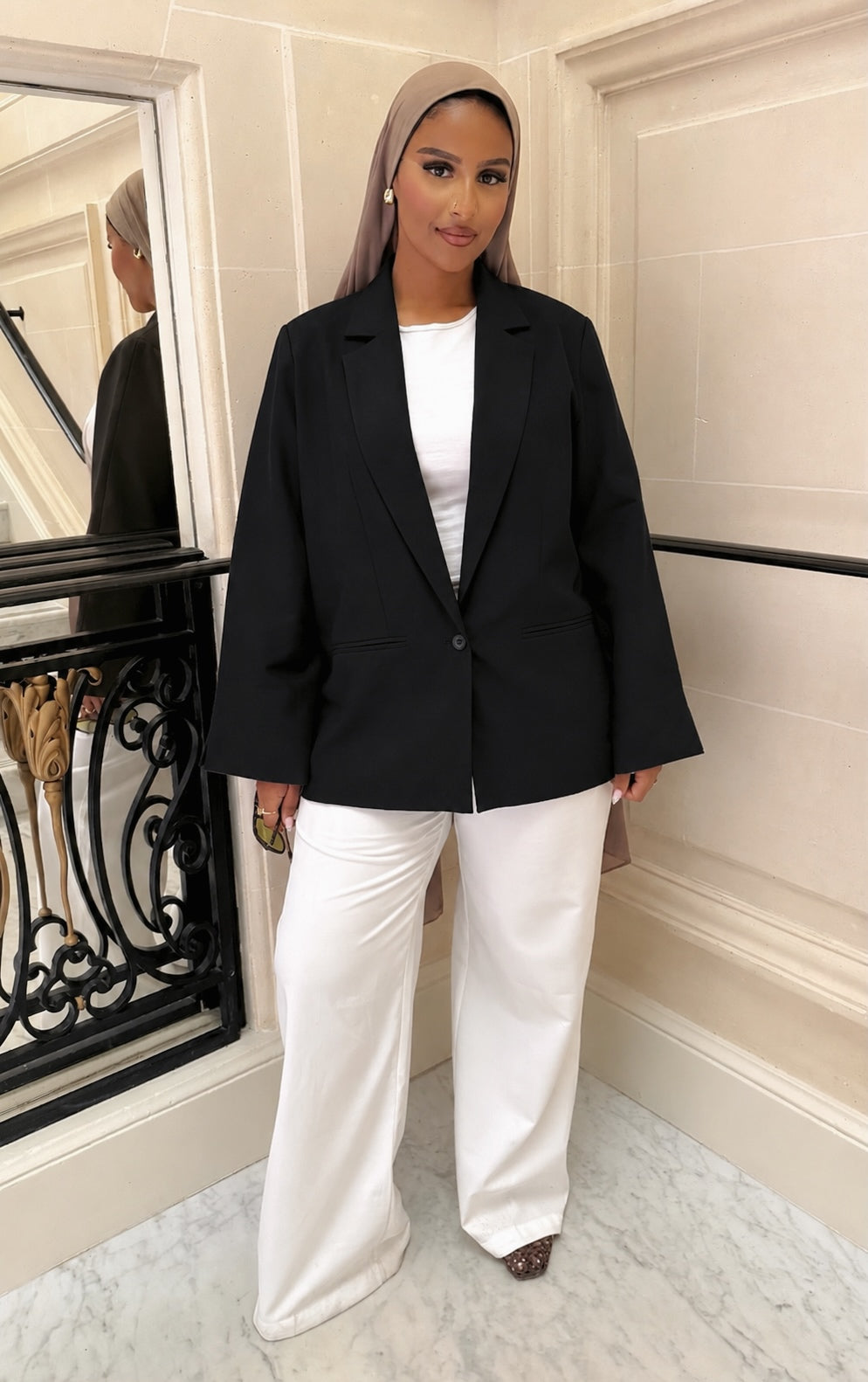 BLAZER DOS CROISÉ NOIR (PRÉCOMMANDE SOUS 10 JOURS)