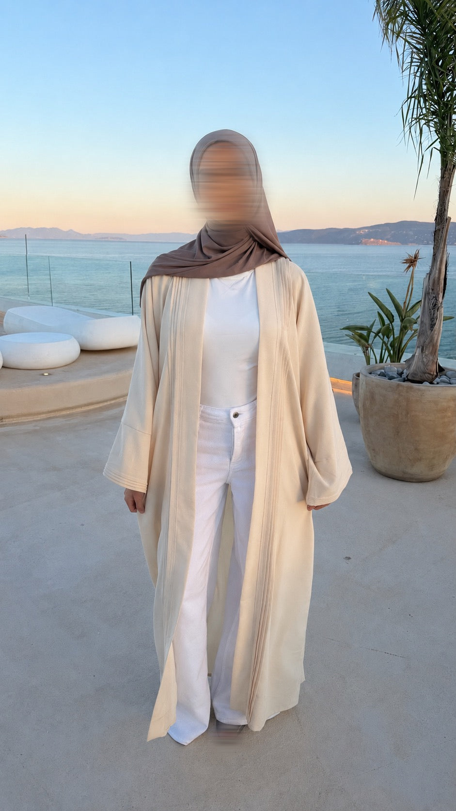 KIMONO EFFET LIN BEIGE