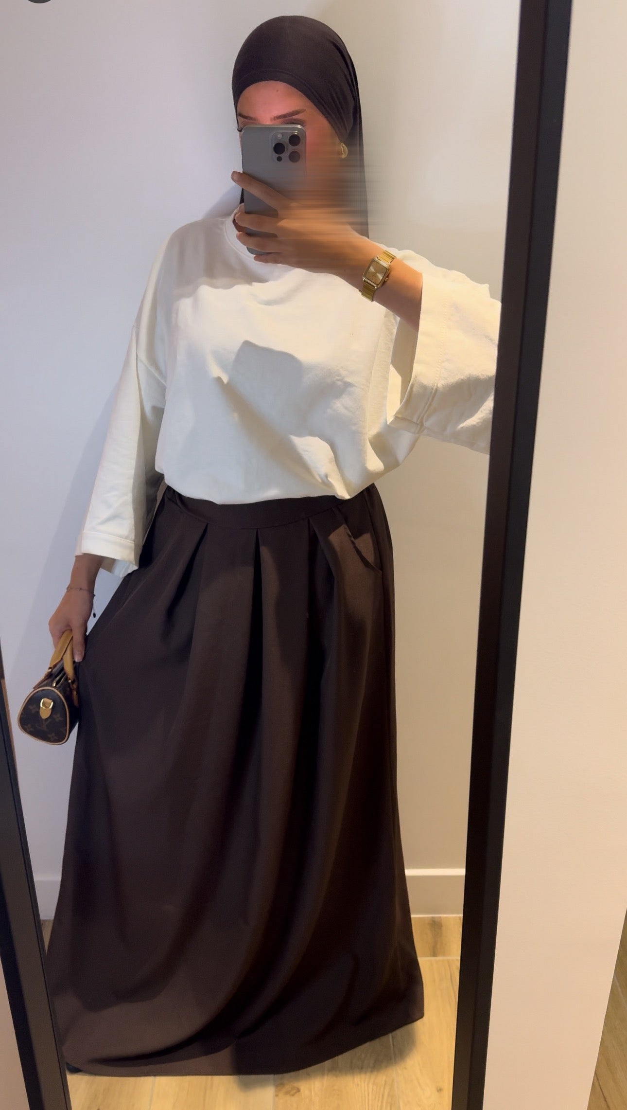 Jupe Trapèze Marron