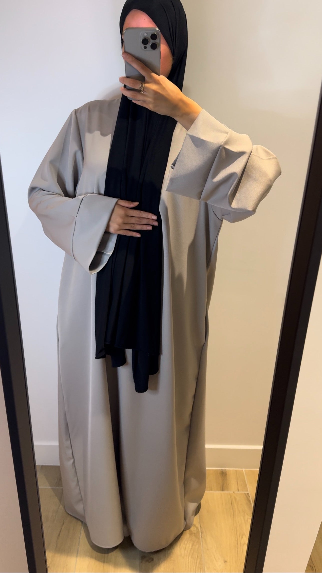 Abaya Poche Grise