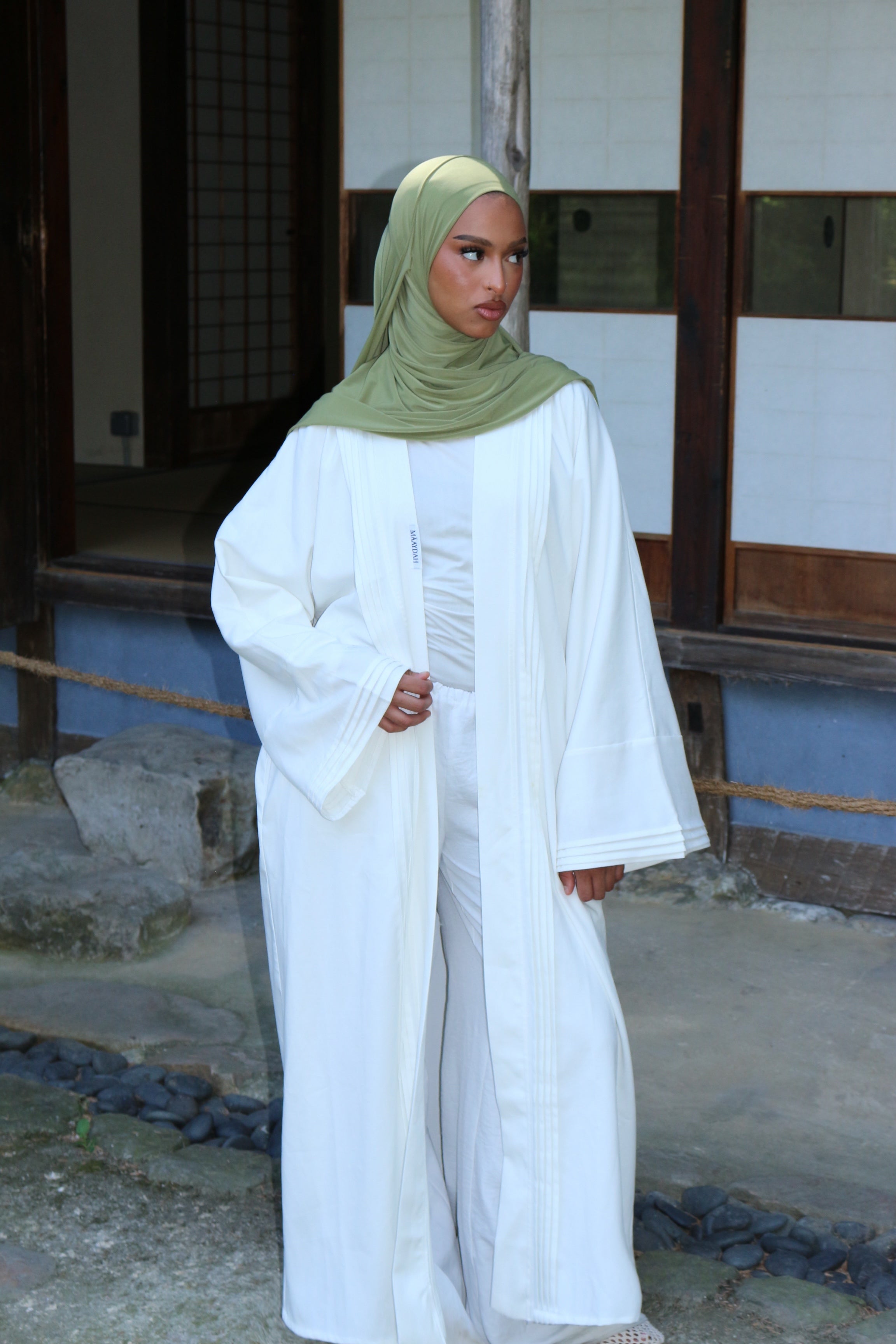 KIMONO EFFET LIN BLANC