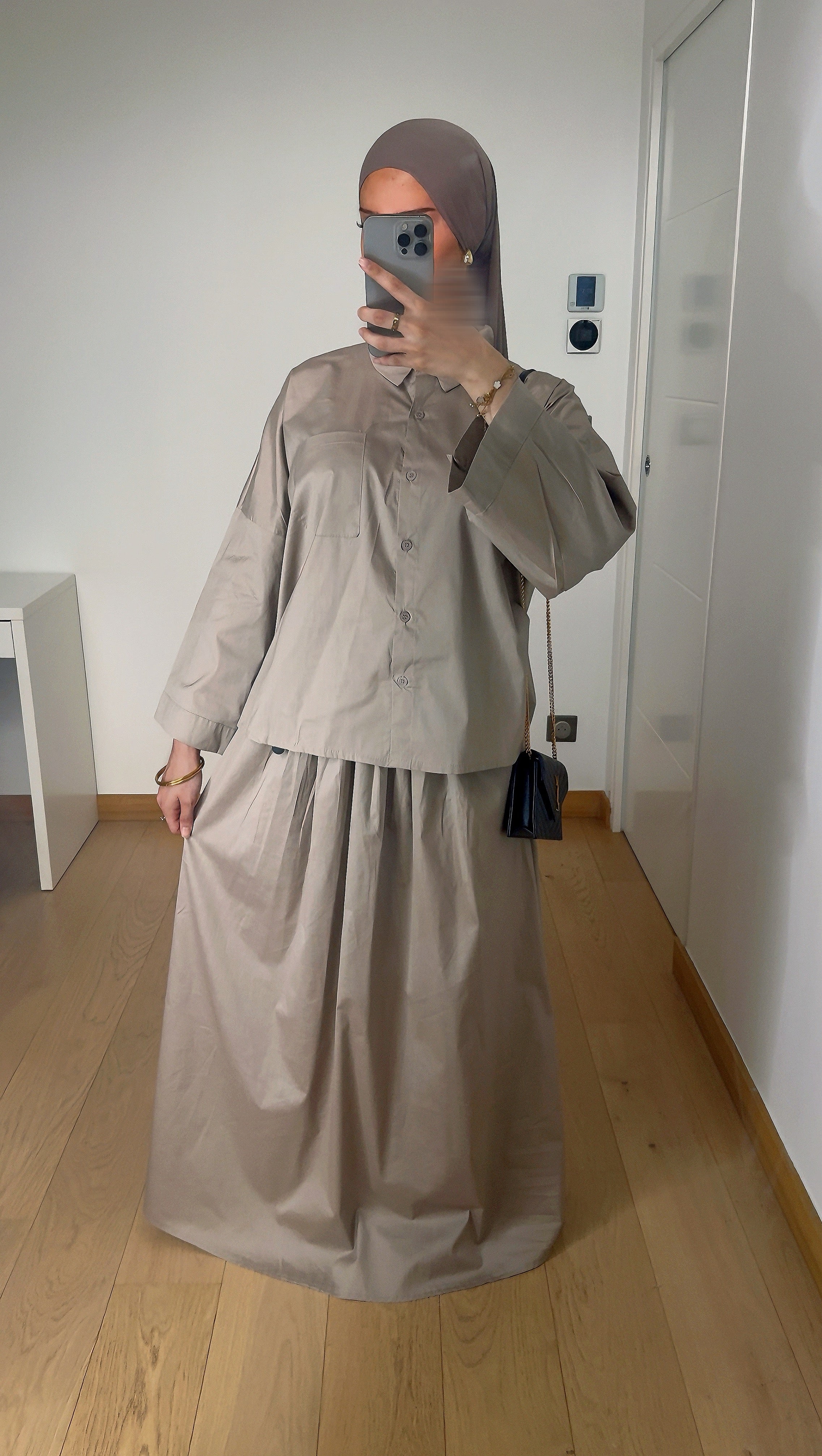 Ensemble Jupe Taupe