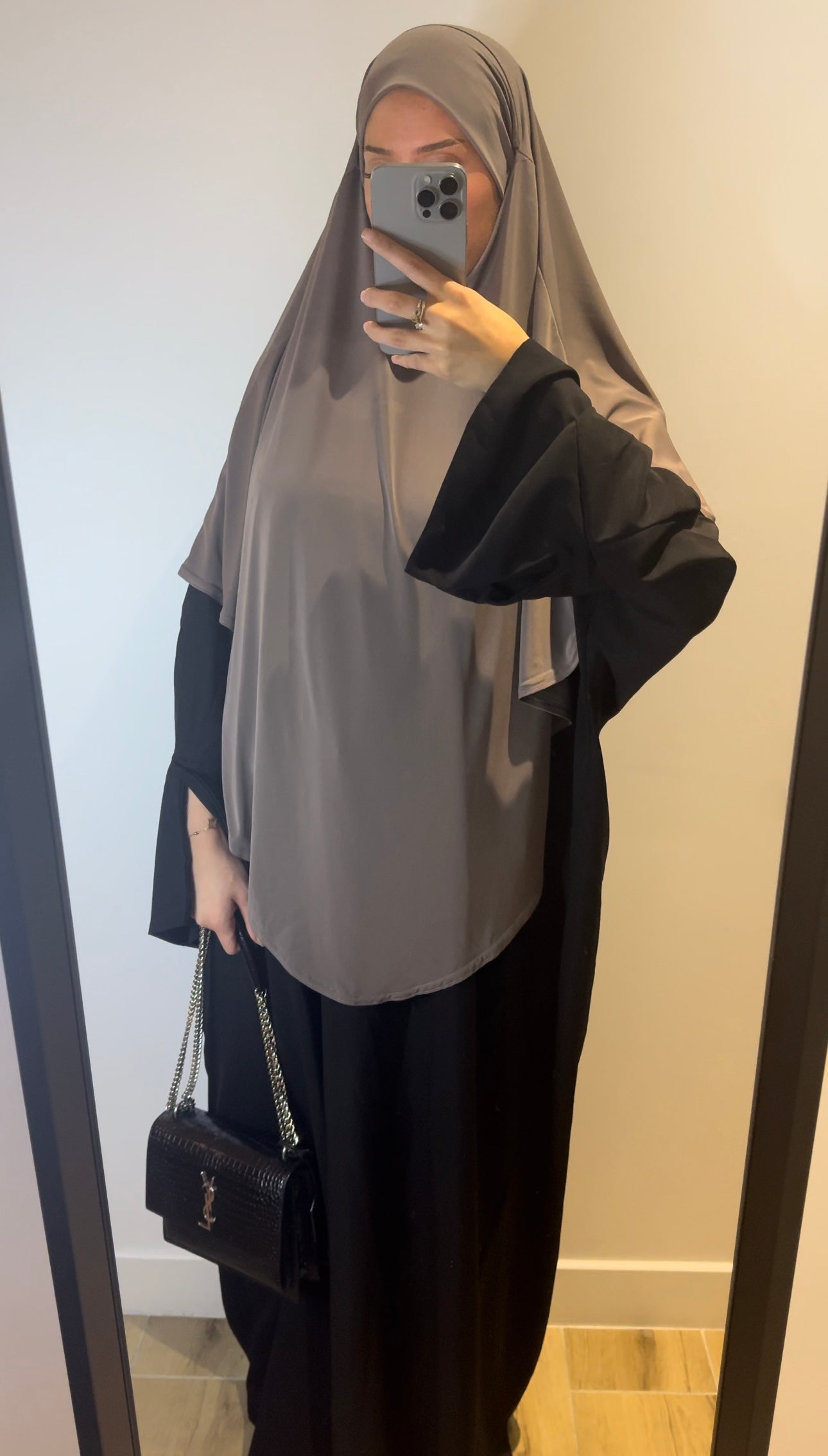 Khimar Maxi Long Jersey Premium Taupe