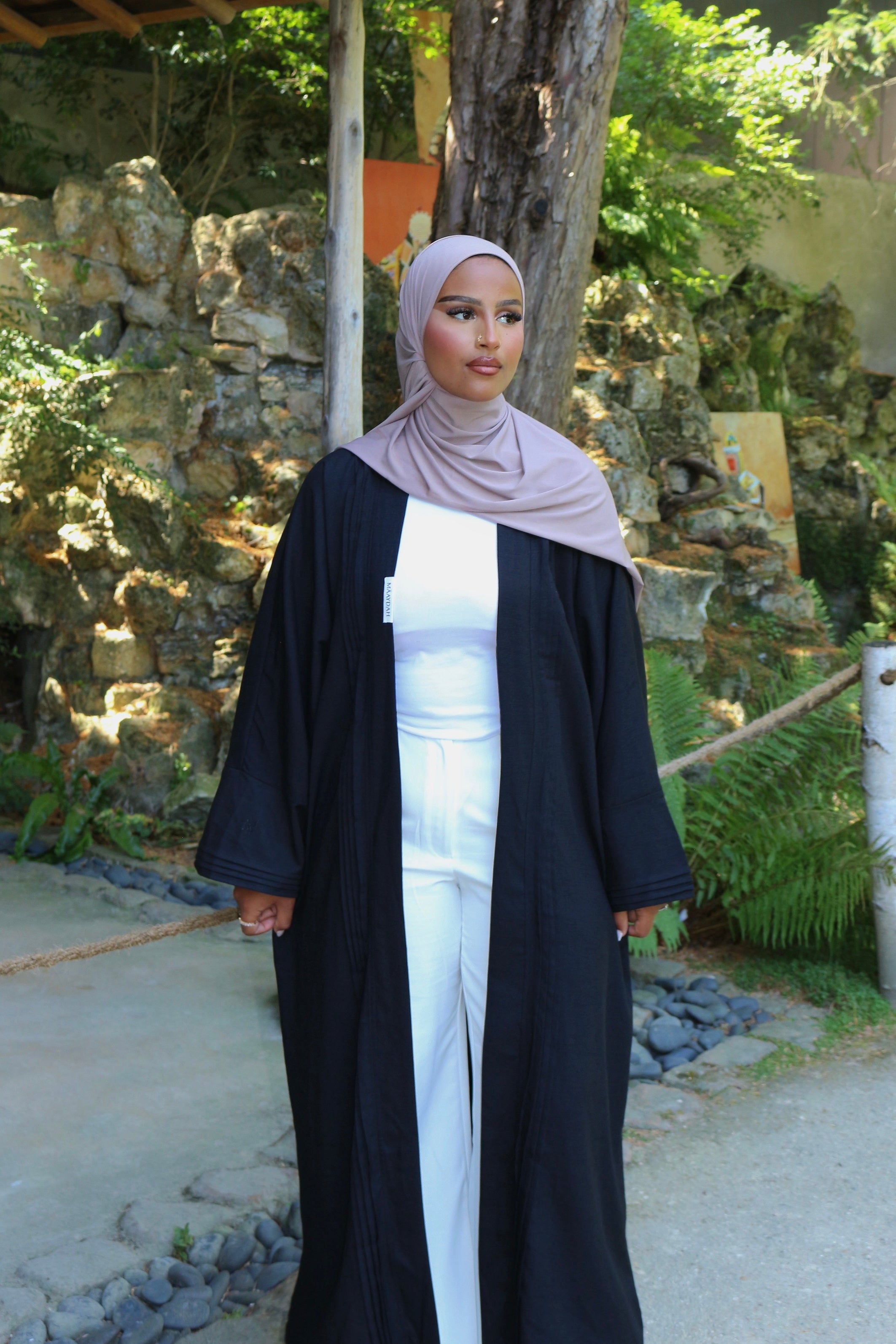 KIMONO EFFET LIN NOIR