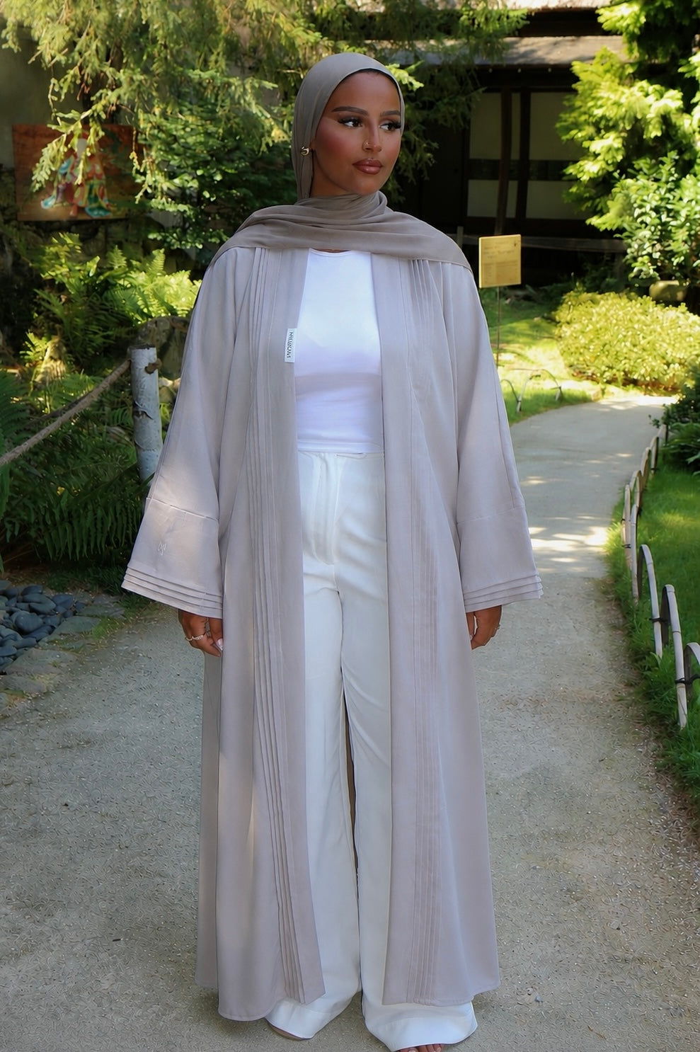 KIMONO EFFET LIN TAUPE
