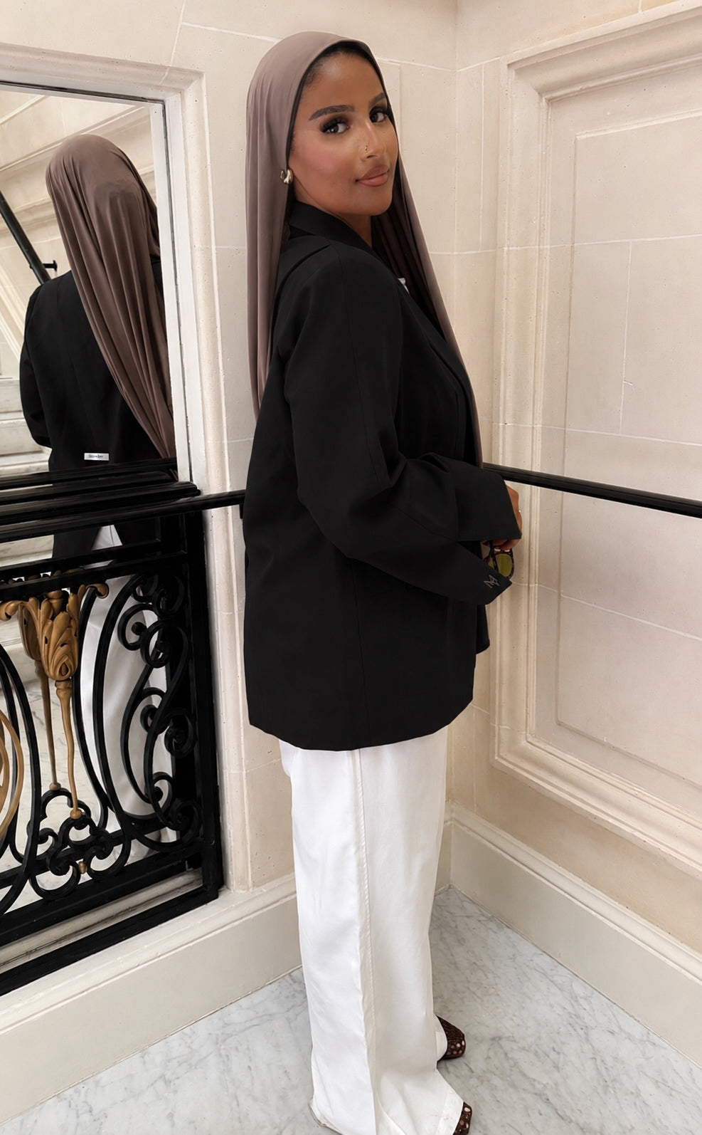 BLAZER DOS CROISÉ NOIR (PRÉCOMMANDE SOUS 10 JOURS)