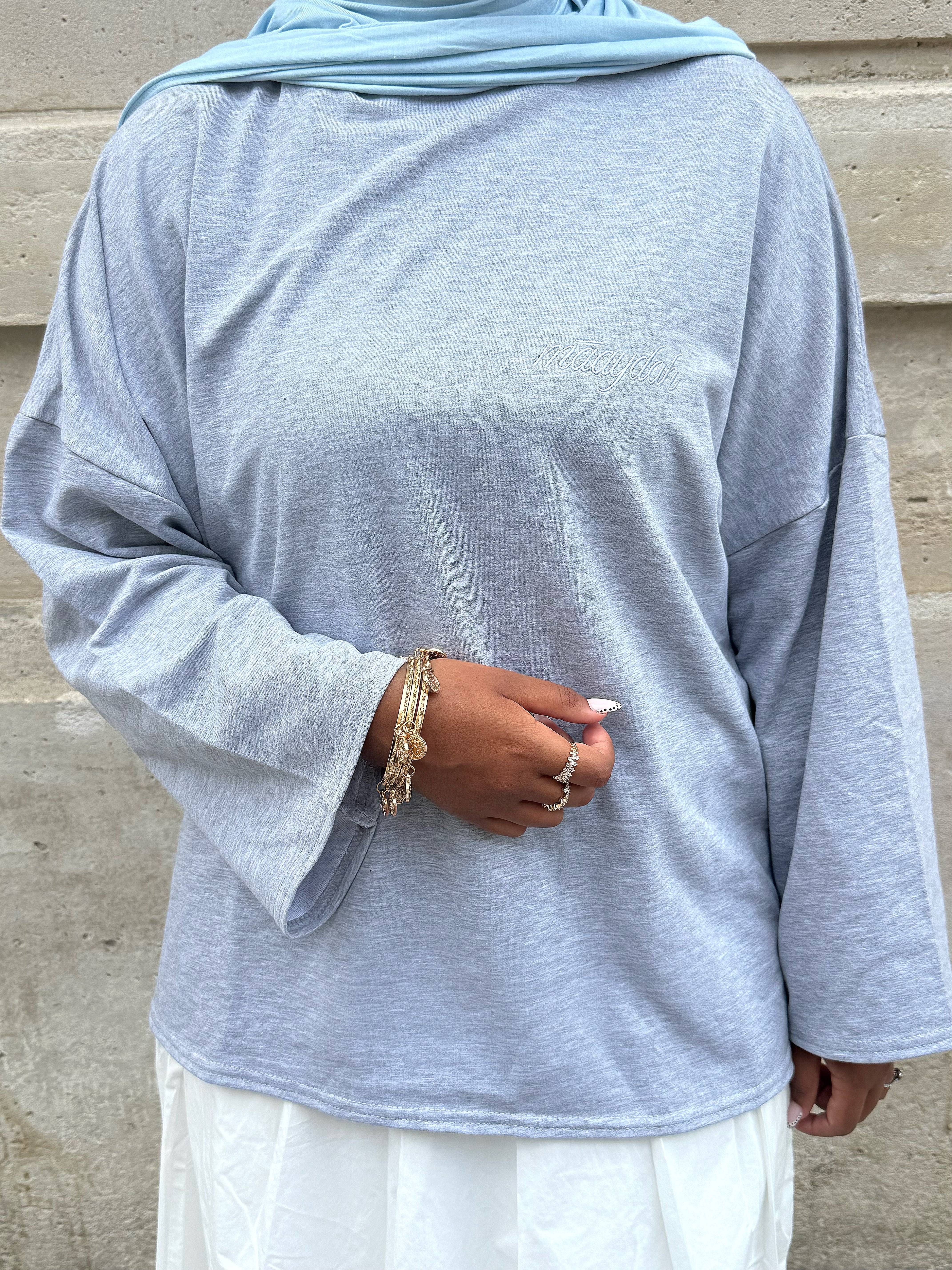 T-SHIRT SIGNATURE GRIS CHINÉ