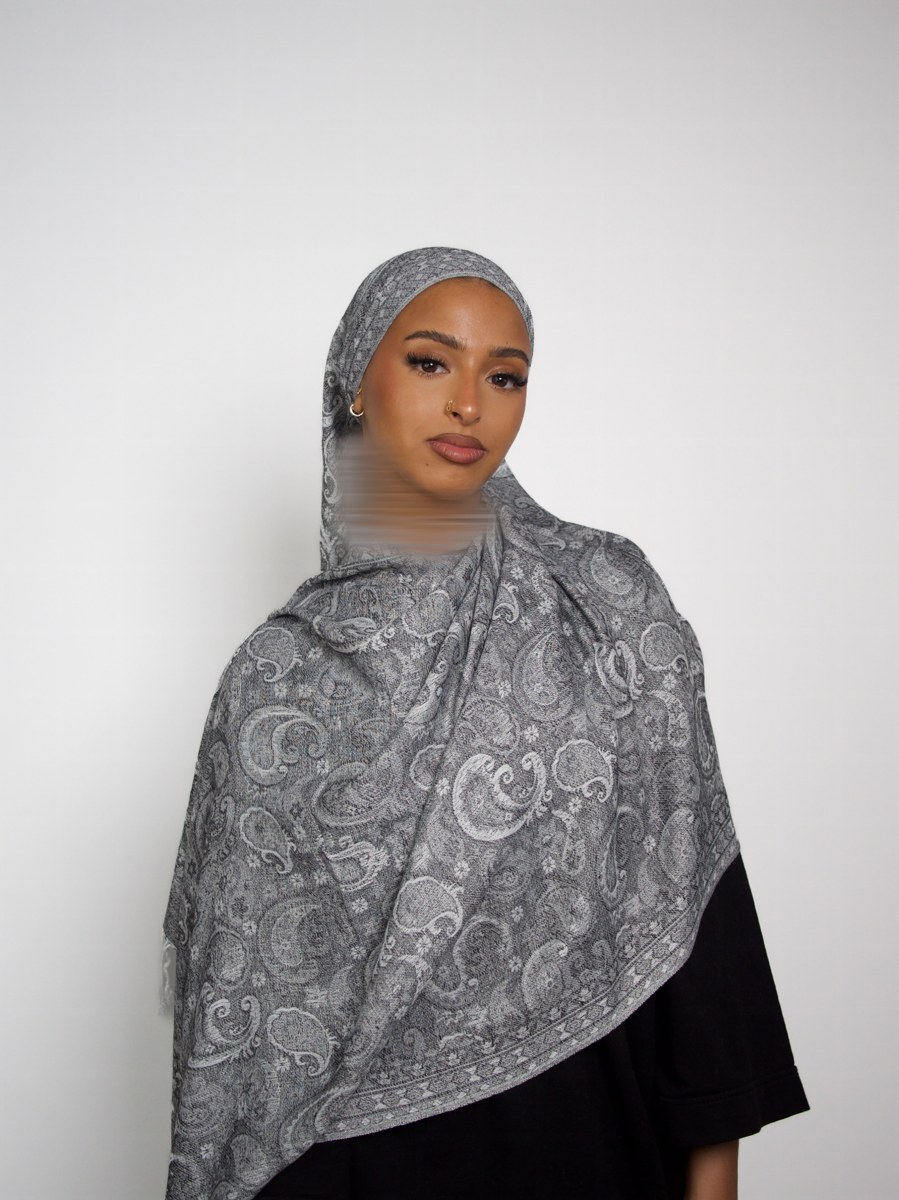 Pashmina Gris-Blanc