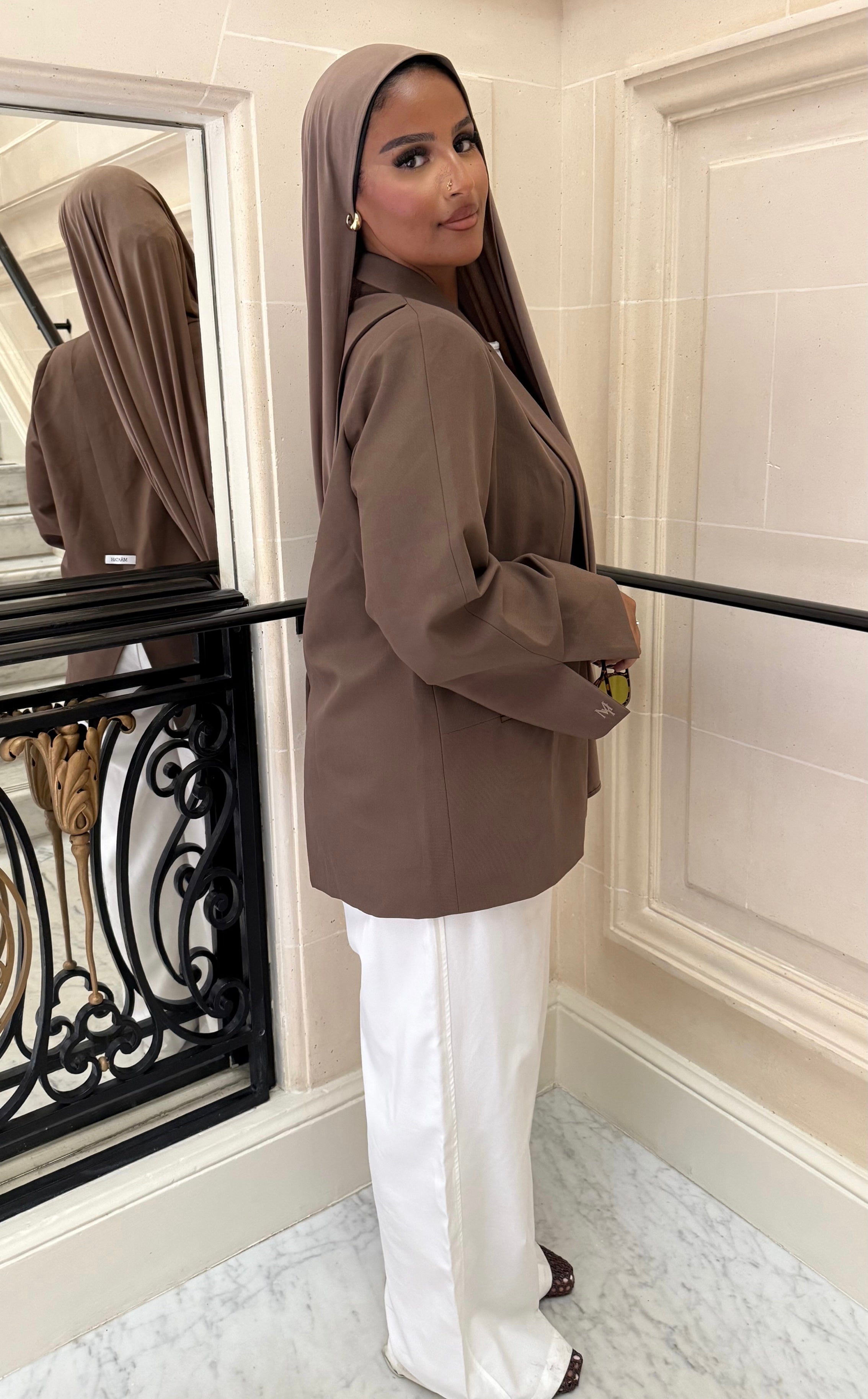 BLAZER DOS CROISÉ MARRON (PRÉCOMMANDE SOUS 10 JOURS)