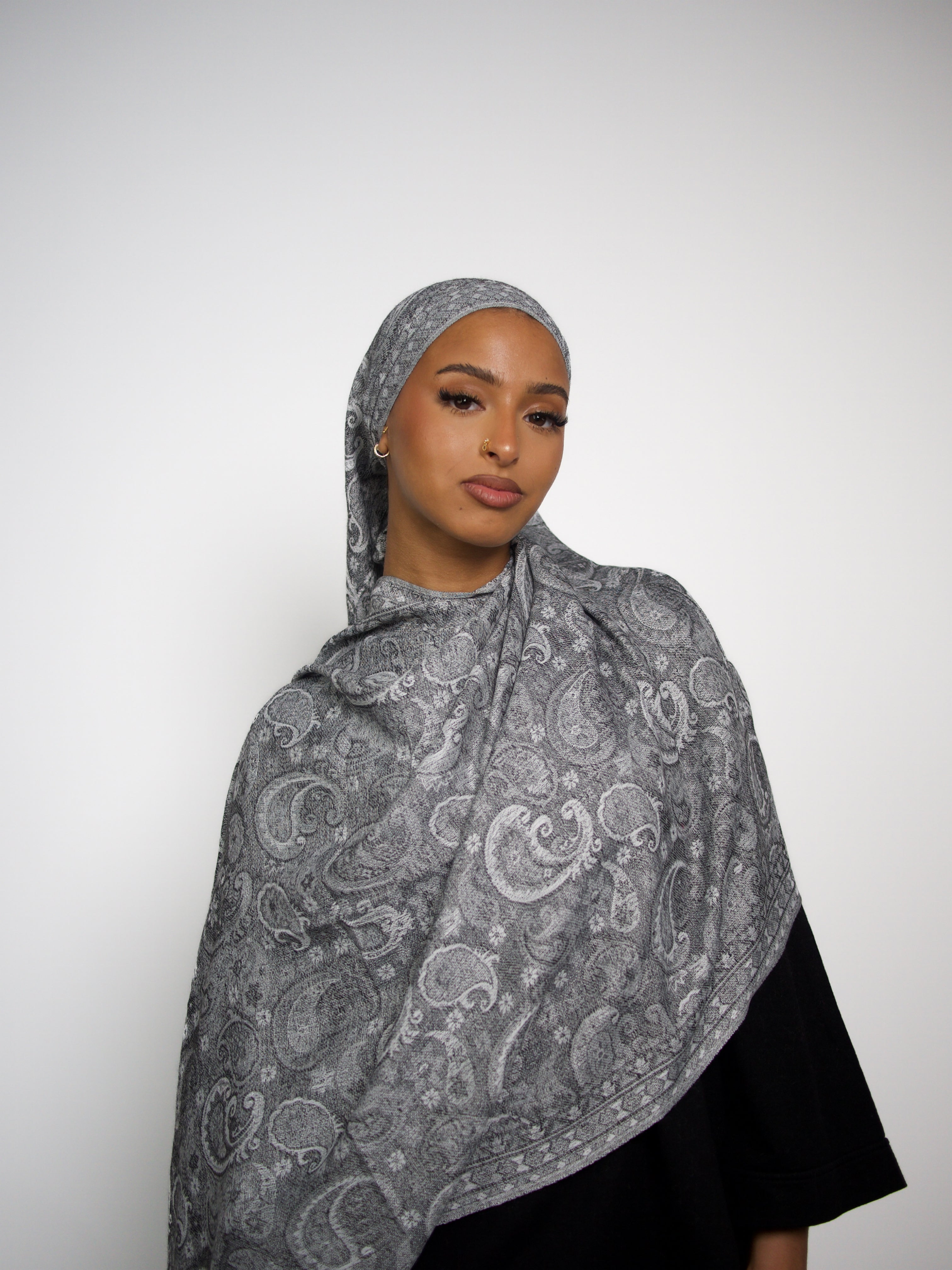 Pashmina Gris-Blanc
