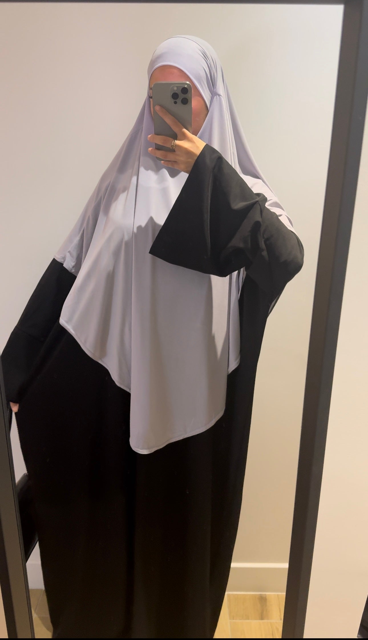 Khimar Maxi Long Jersey Premium Gris Clair
