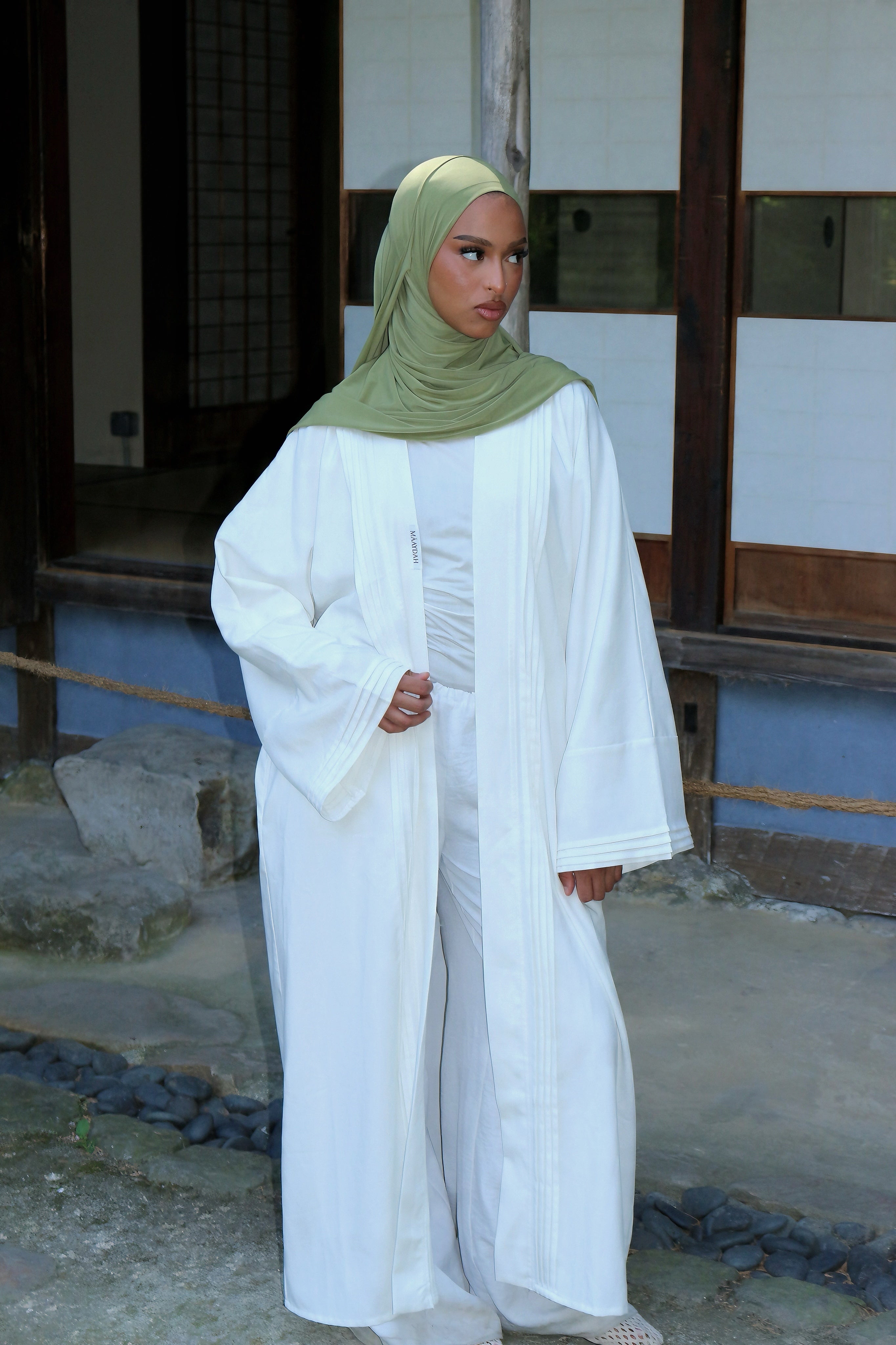 KIMONO EFFET LIN BLANC