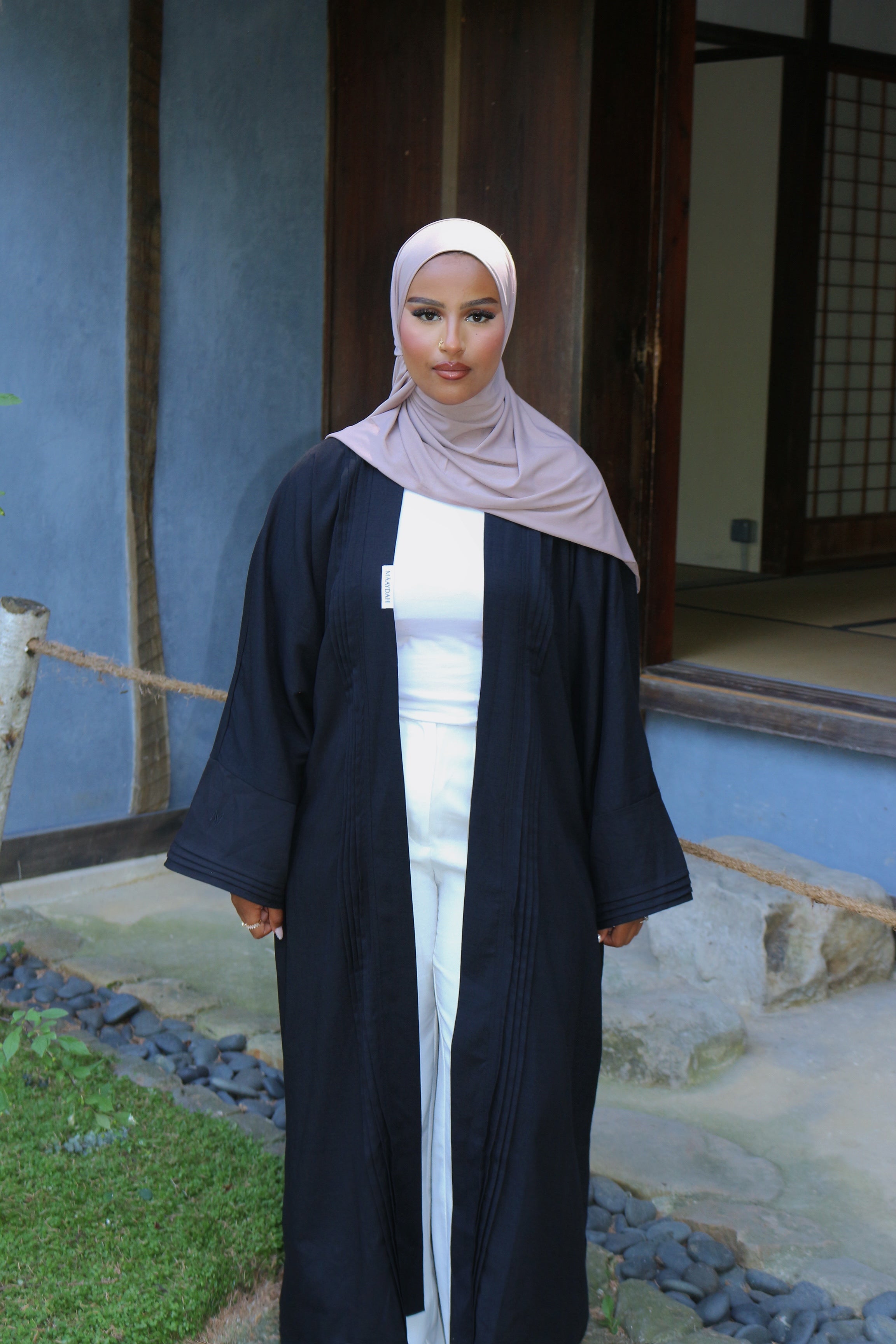 KIMONO EFFET LIN NOIR