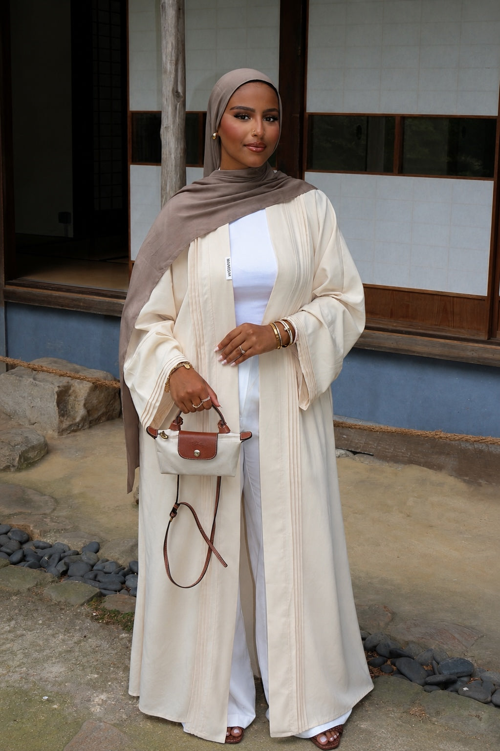 KIMONO EFFET LIN BEIGE