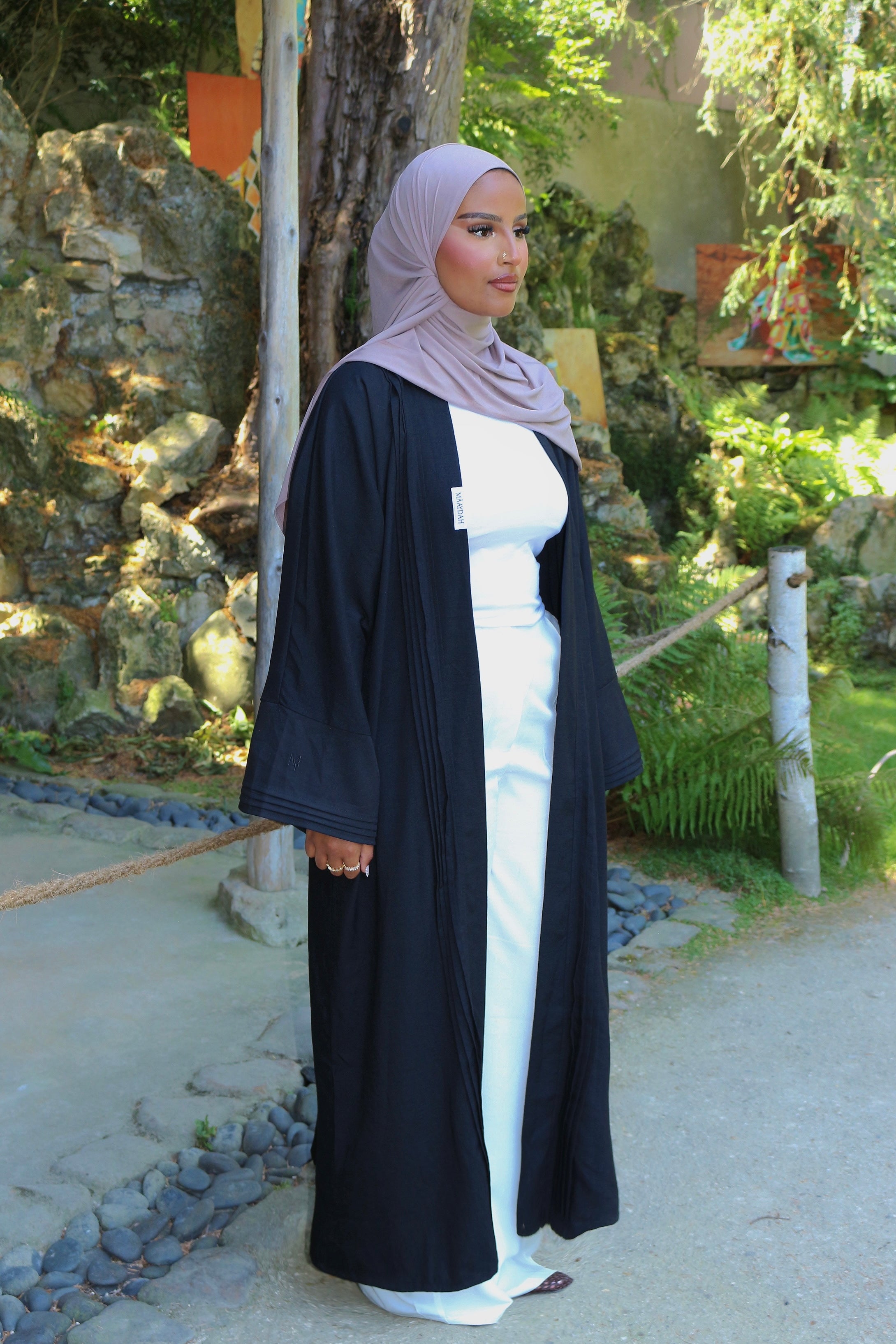 KIMONO EFFET LIN NOIR