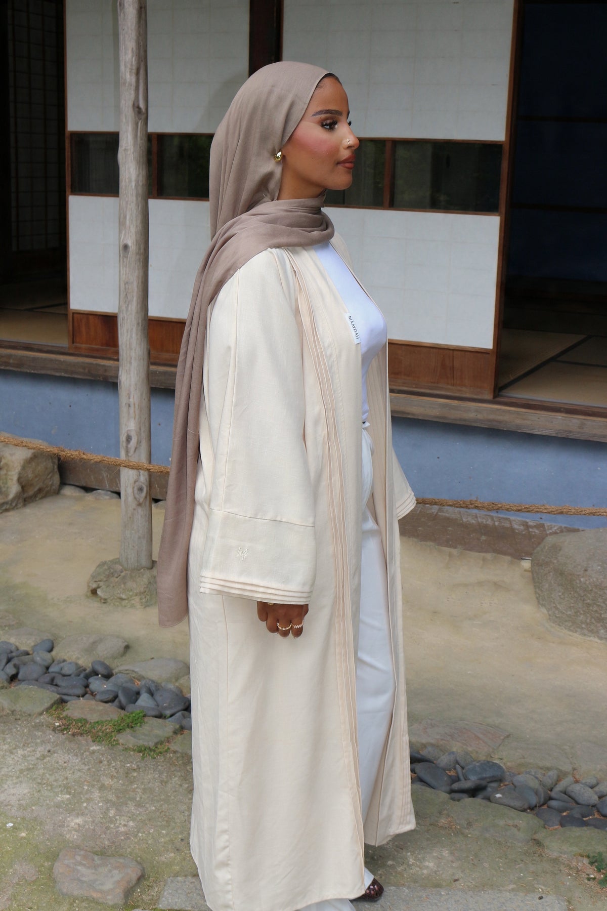 KIMONO EFFET LIN BEIGE