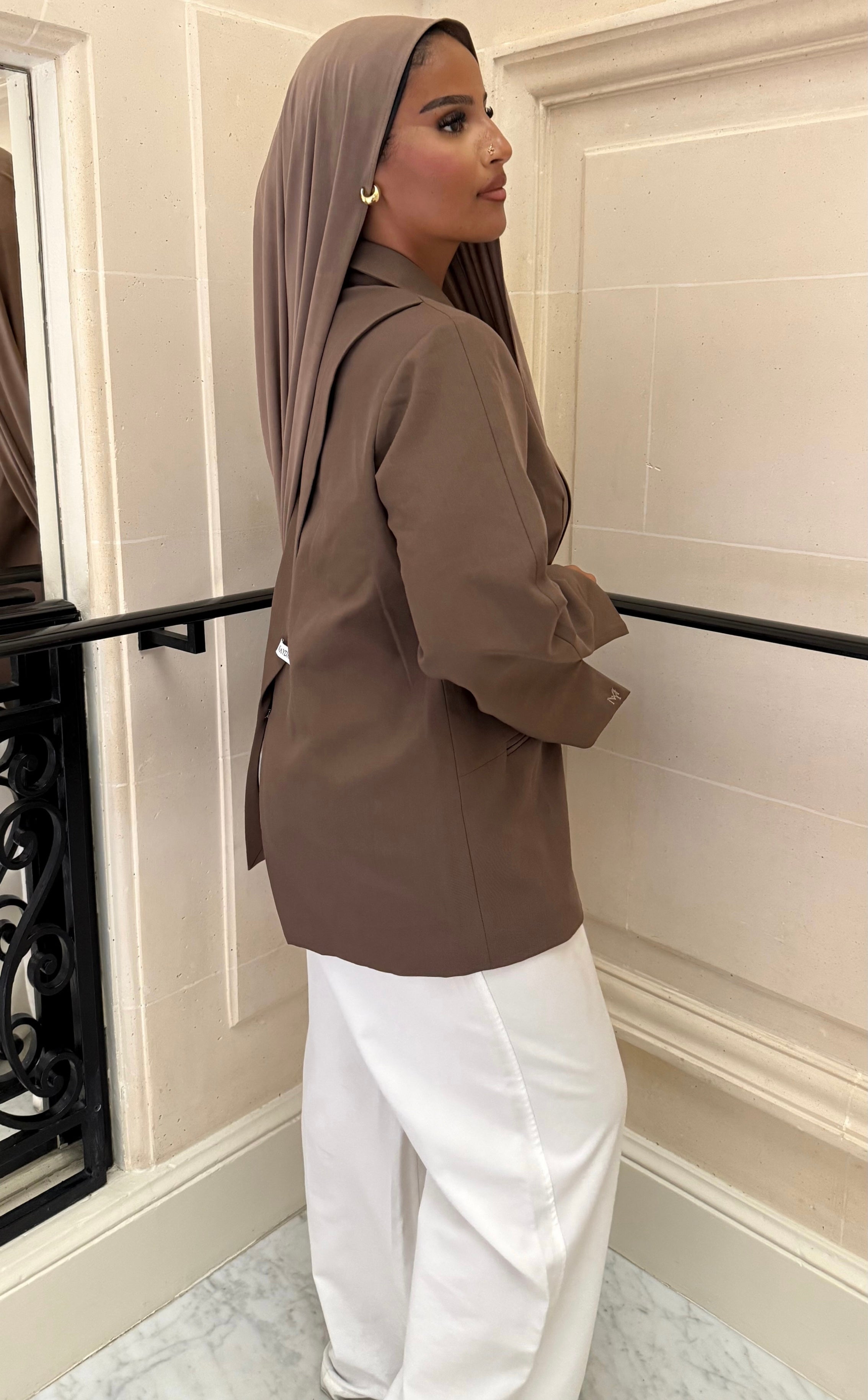 BLAZER DOS CROISÉ MARRON (PRÉCOMMANDE SOUS 10 JOURS)