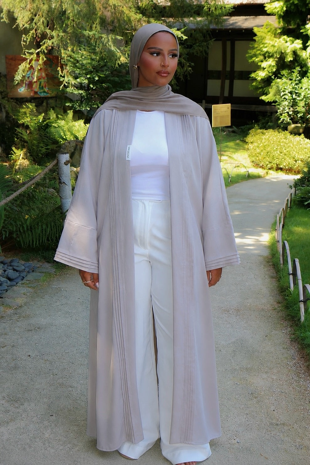 KIMONO EFFET LIN TAUPE