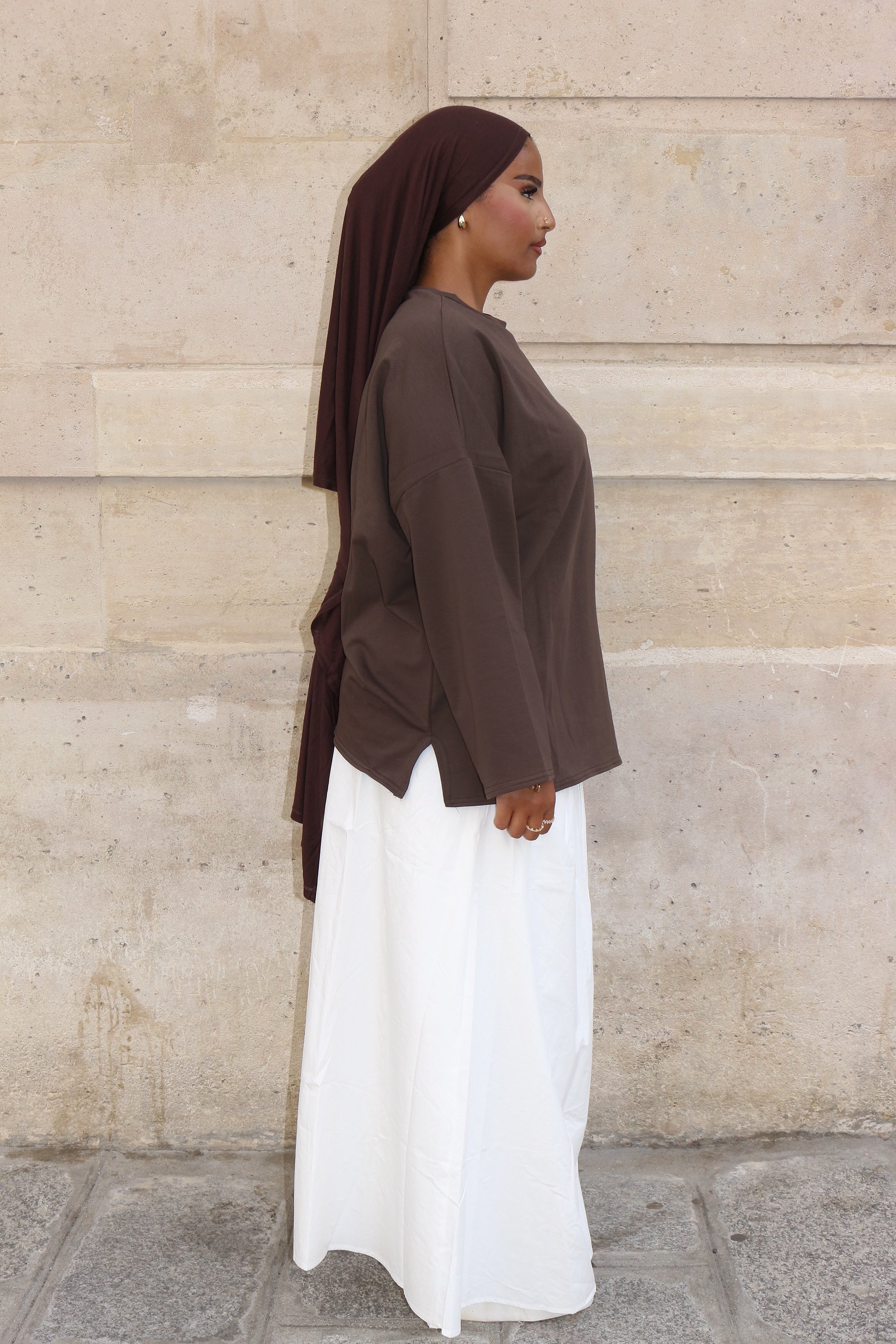 T-SHIRT SIGNATURE MARRON
