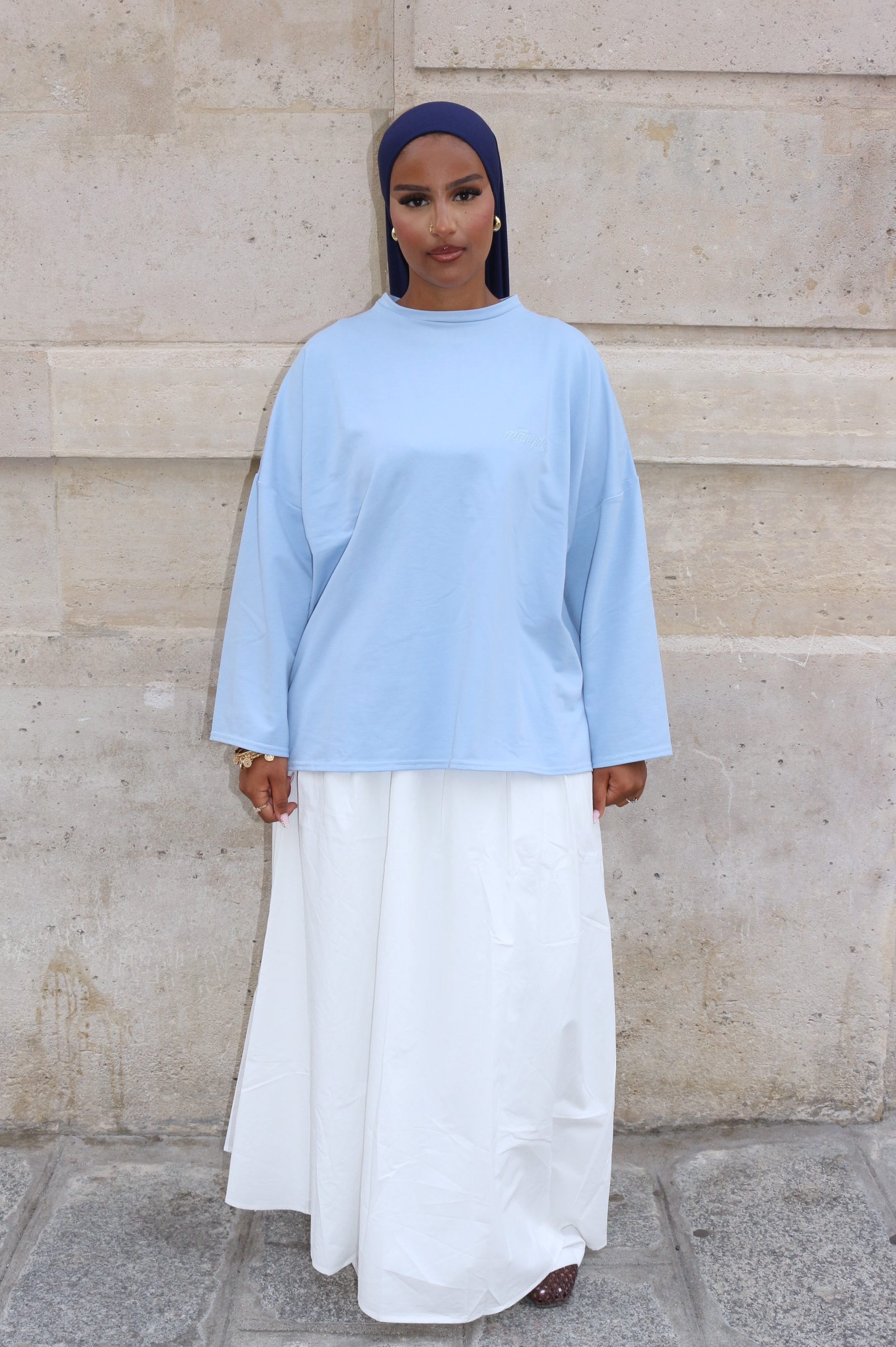 T-SHIRT SIGNATURE BLEU CIEL
