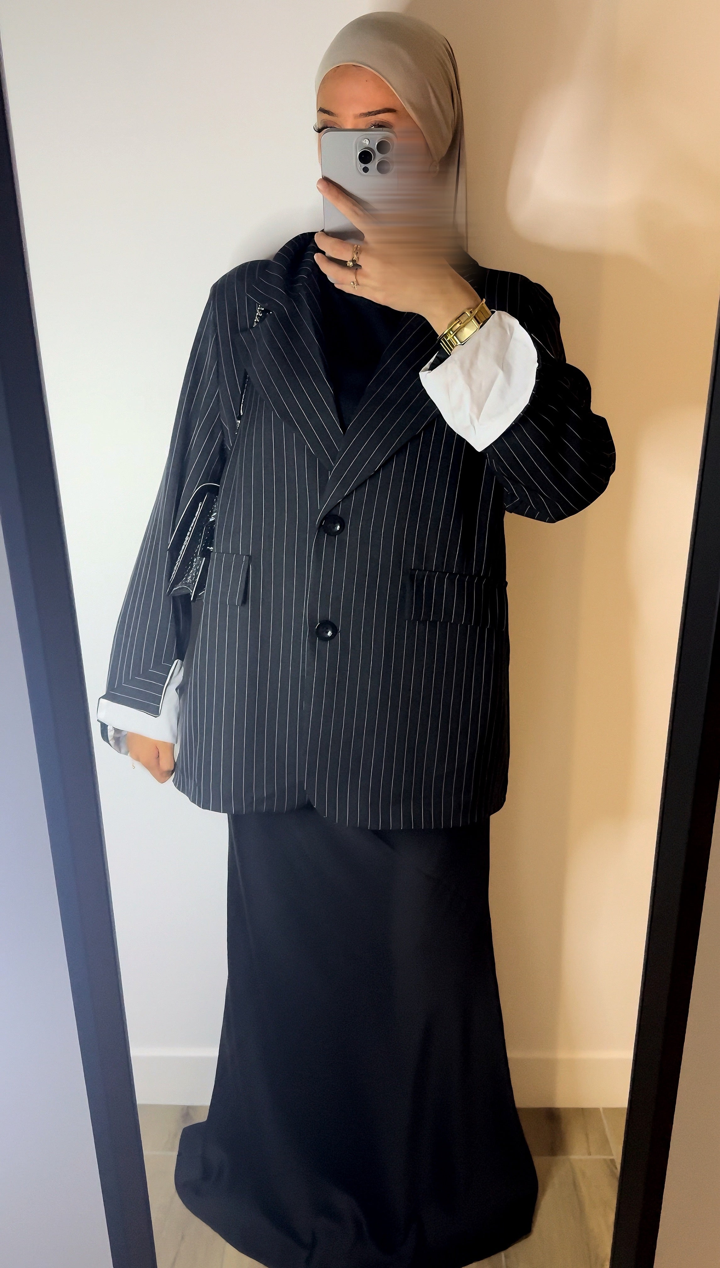 Blazer Rayé Noir