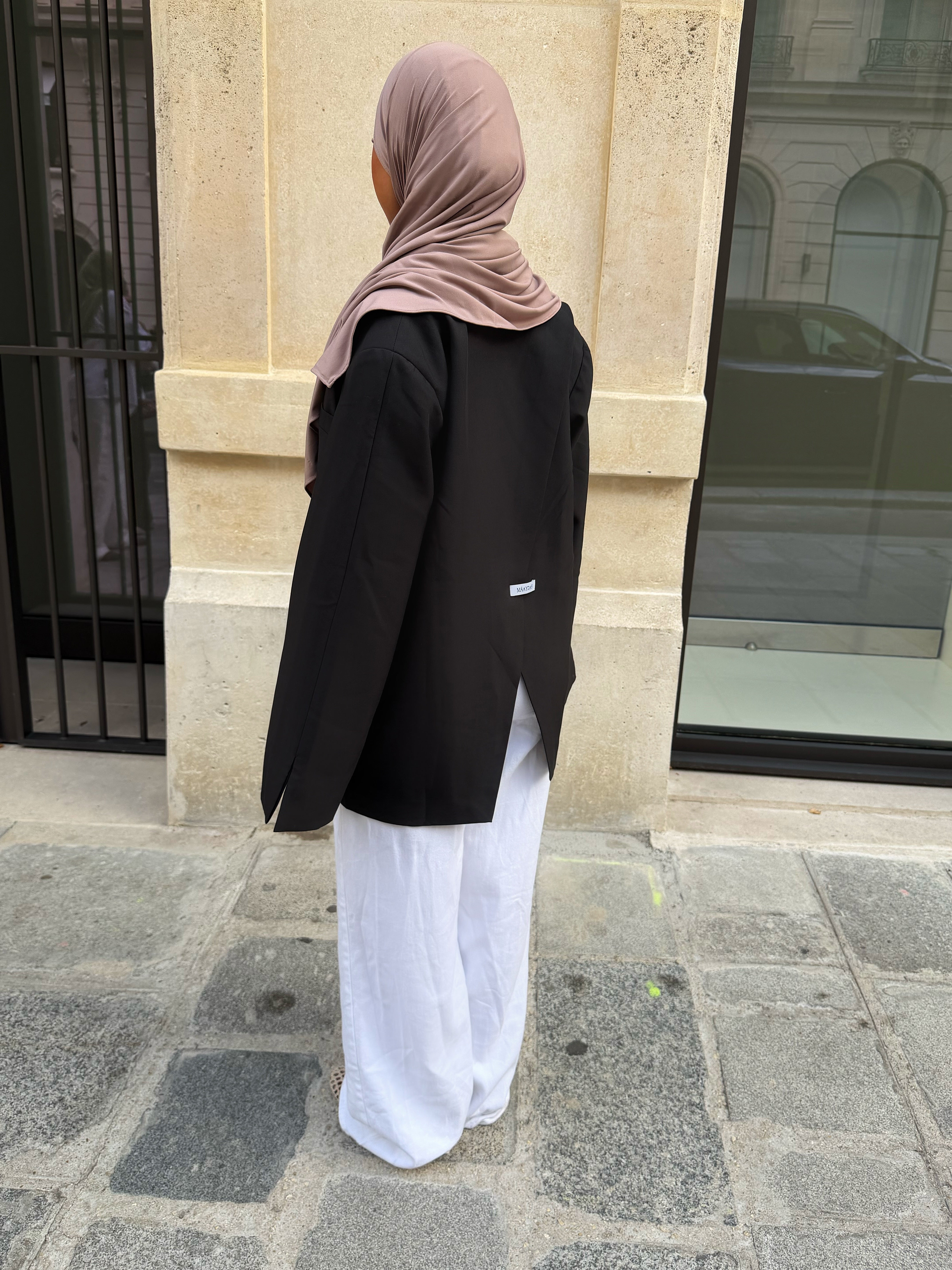 BLAZER DOS CROISÉ NOIR (PRÉCOMMANDE SOUS 10 JOURS)